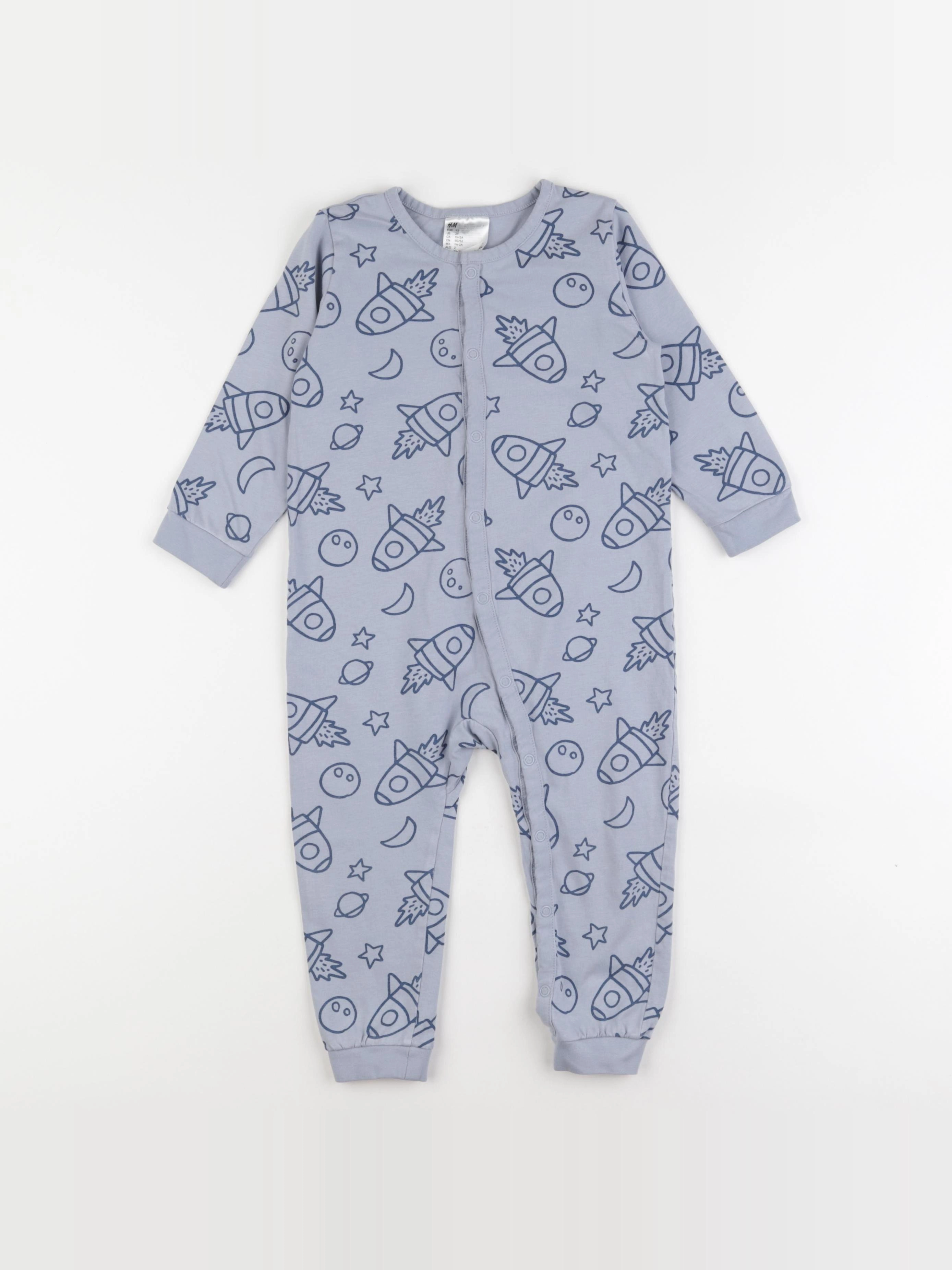 H&M - pyjama coton bleu - 18/24 mois