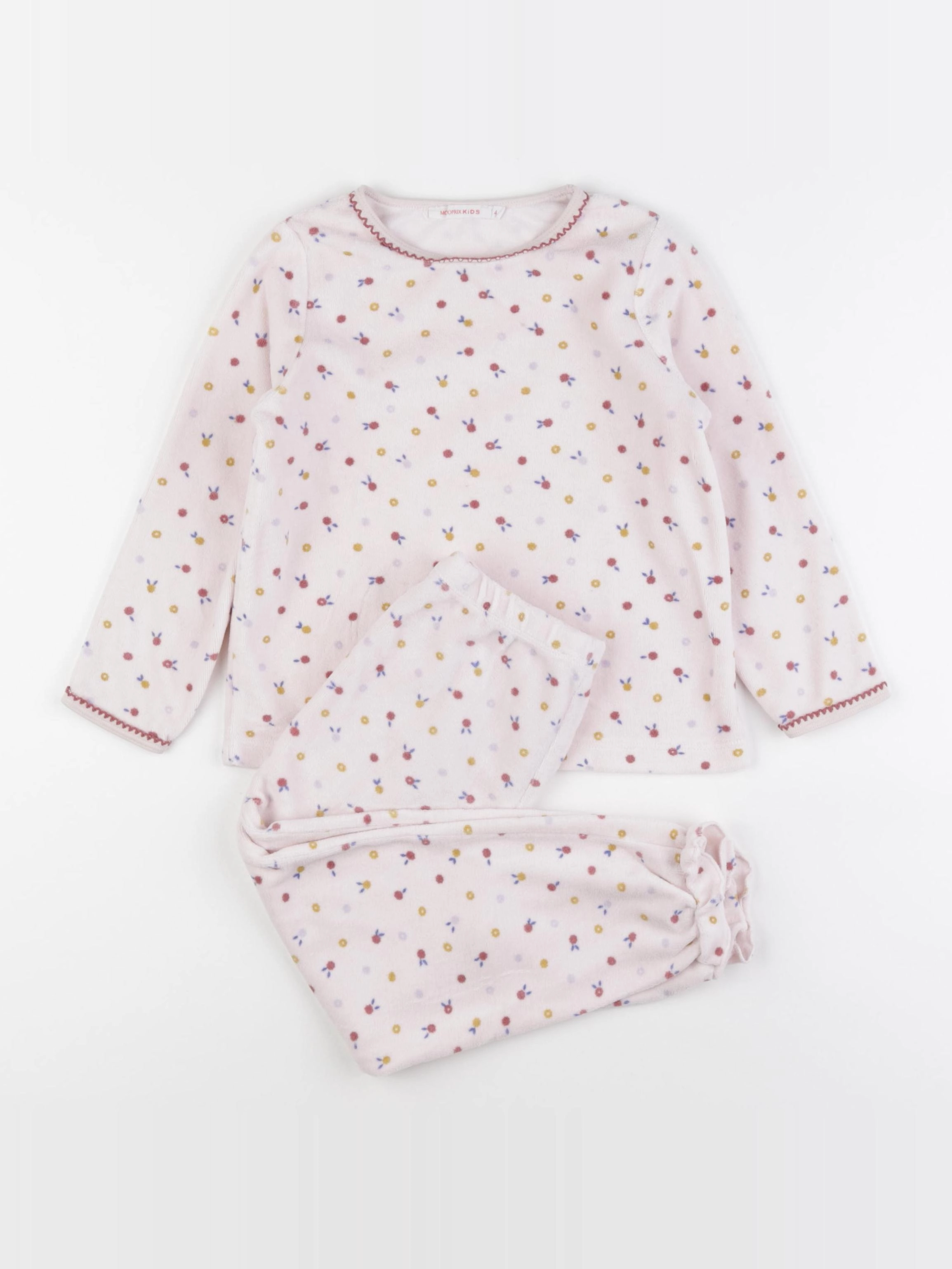 Monoprix - pyjama velours multicolore - 4 ans