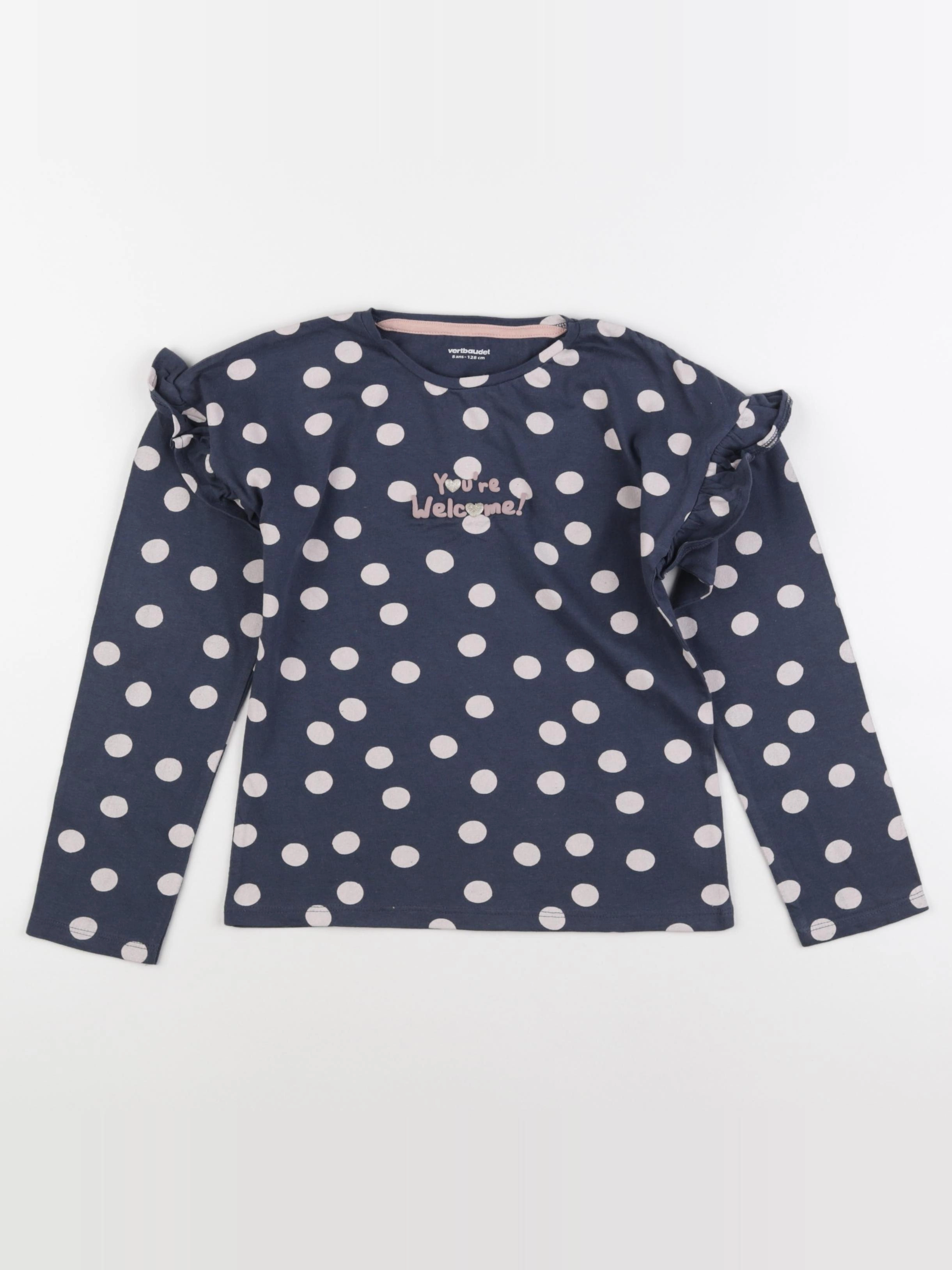 Vertbaudet - tee-shirt bleu - 8 ans