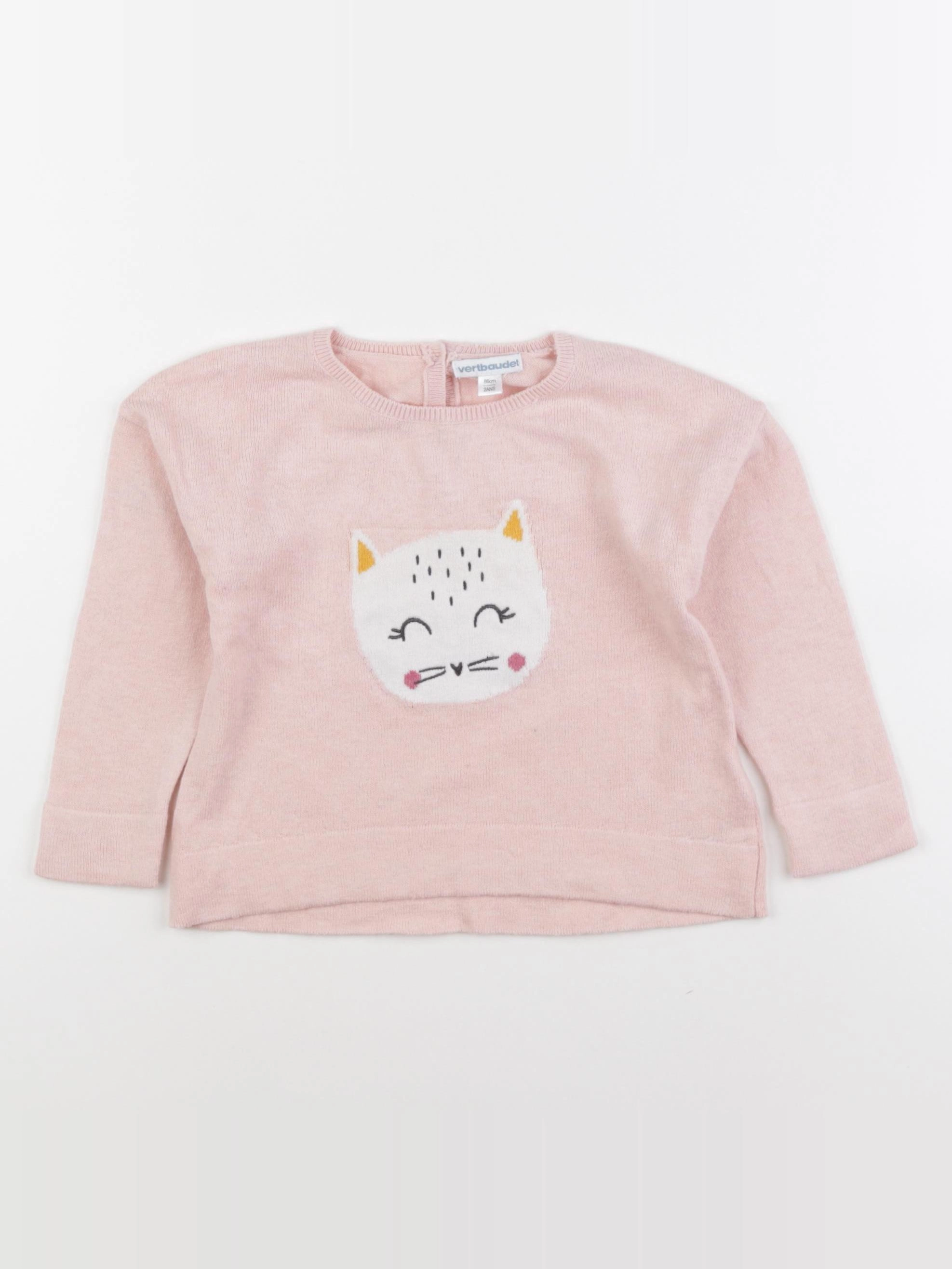 Vertbaudet - pull rose - 2 ans