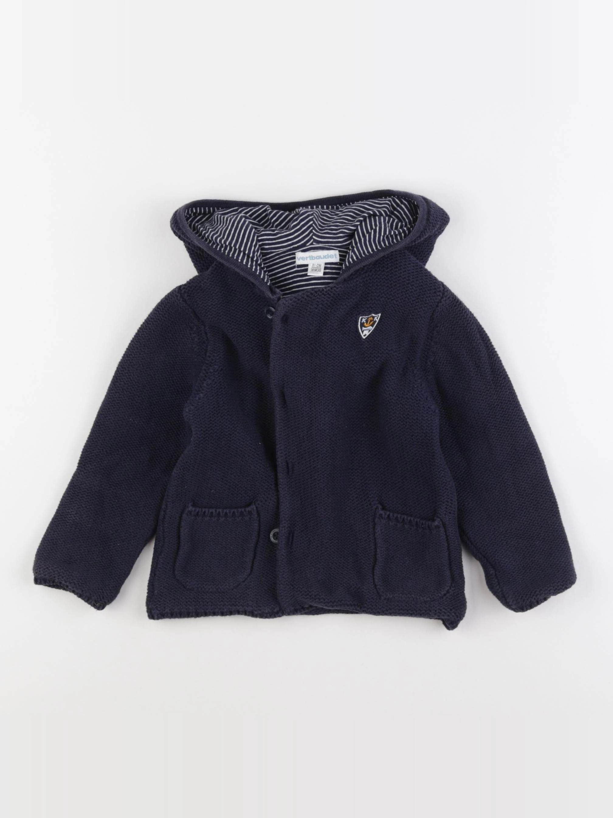 Vertbaudet - gilet bleu - 18 mois
