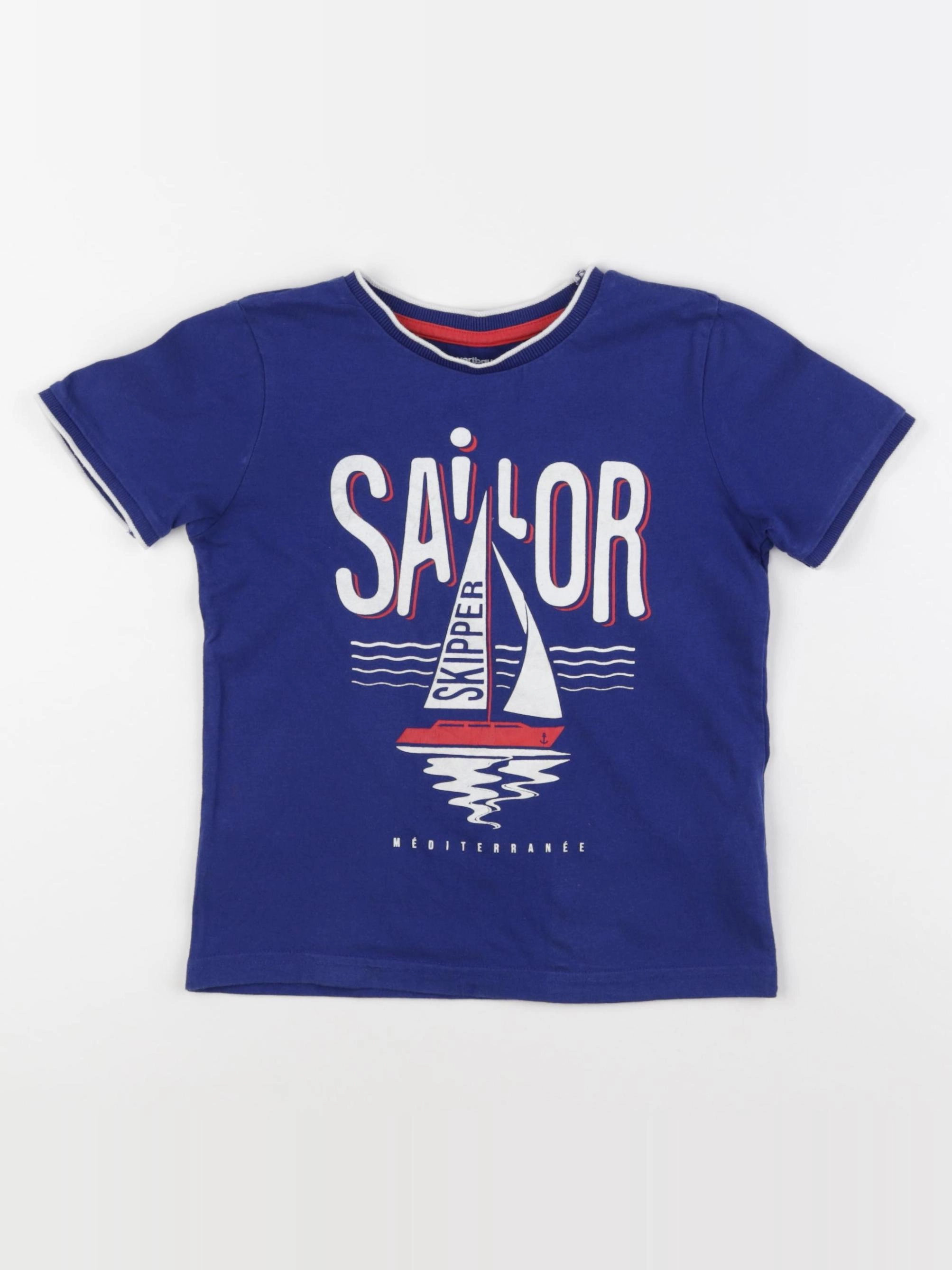 Vertbaudet - tee-shirt bleu - 6 ans