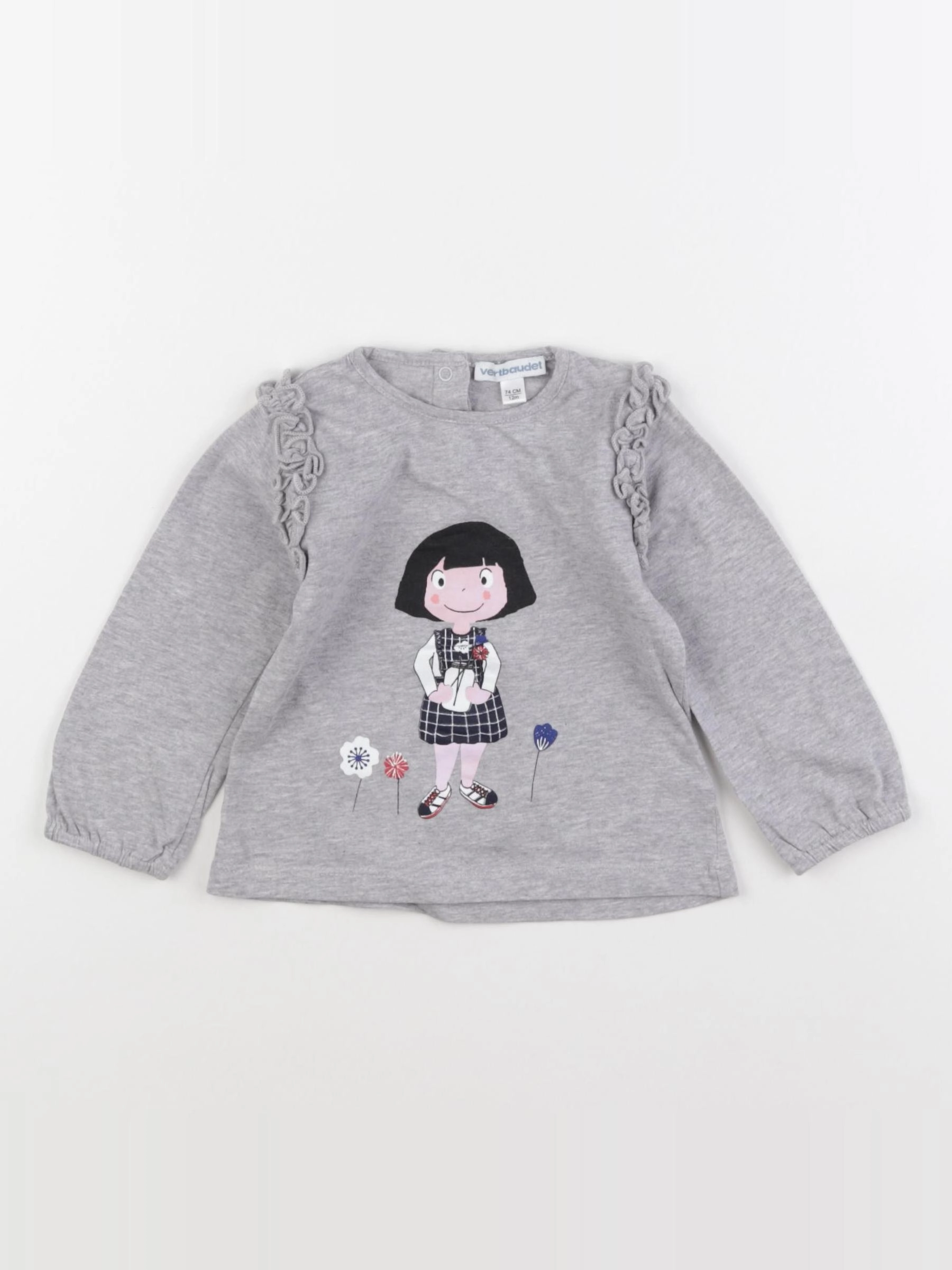 Vertbaudet - tee-shirt multicolore - 12 mois