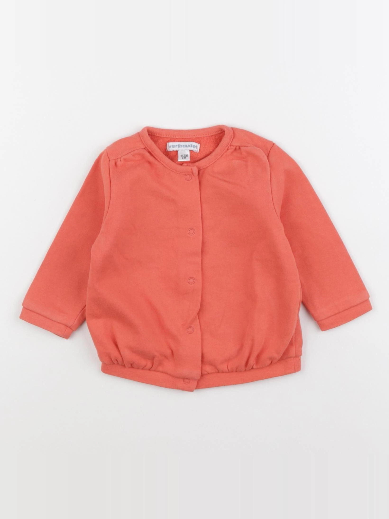 Vertbaudet - sweat orange - 6 mois