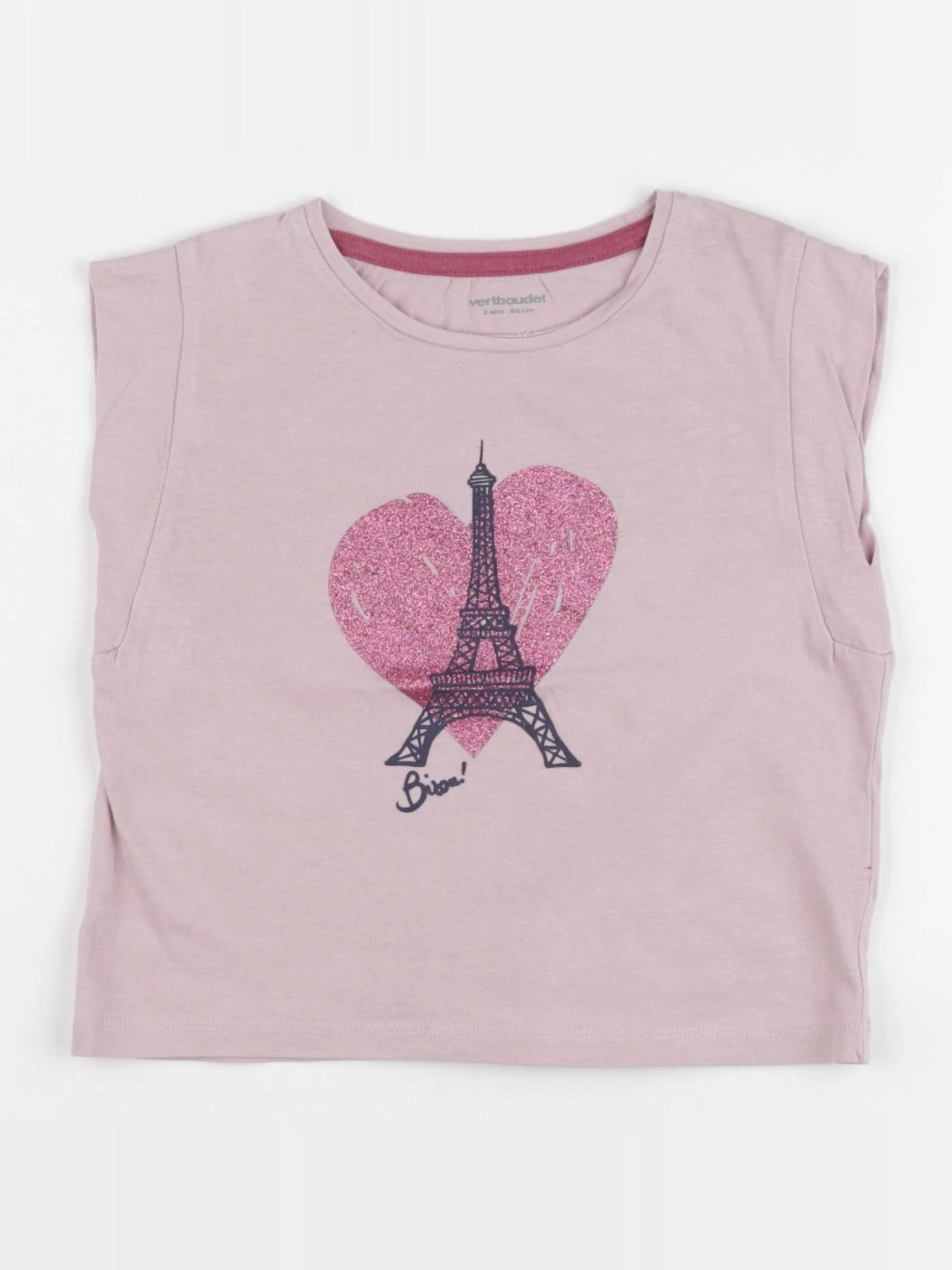 Vertbaudet - tee-shirt violet - 2 ans