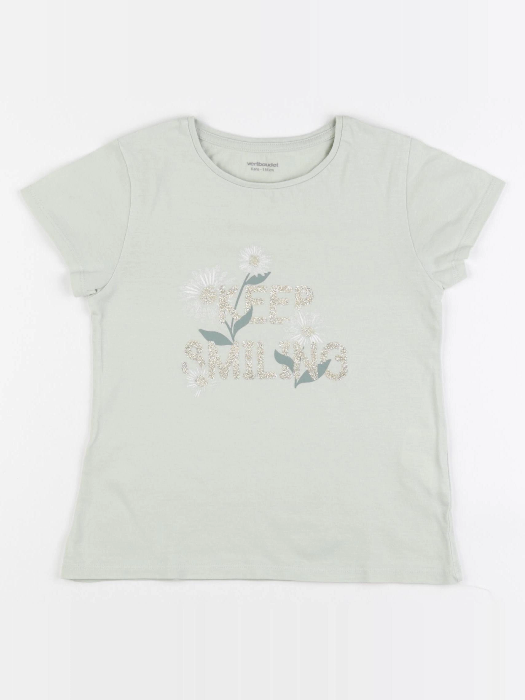 Vertbaudet - tee-shirt vert - 6 ans