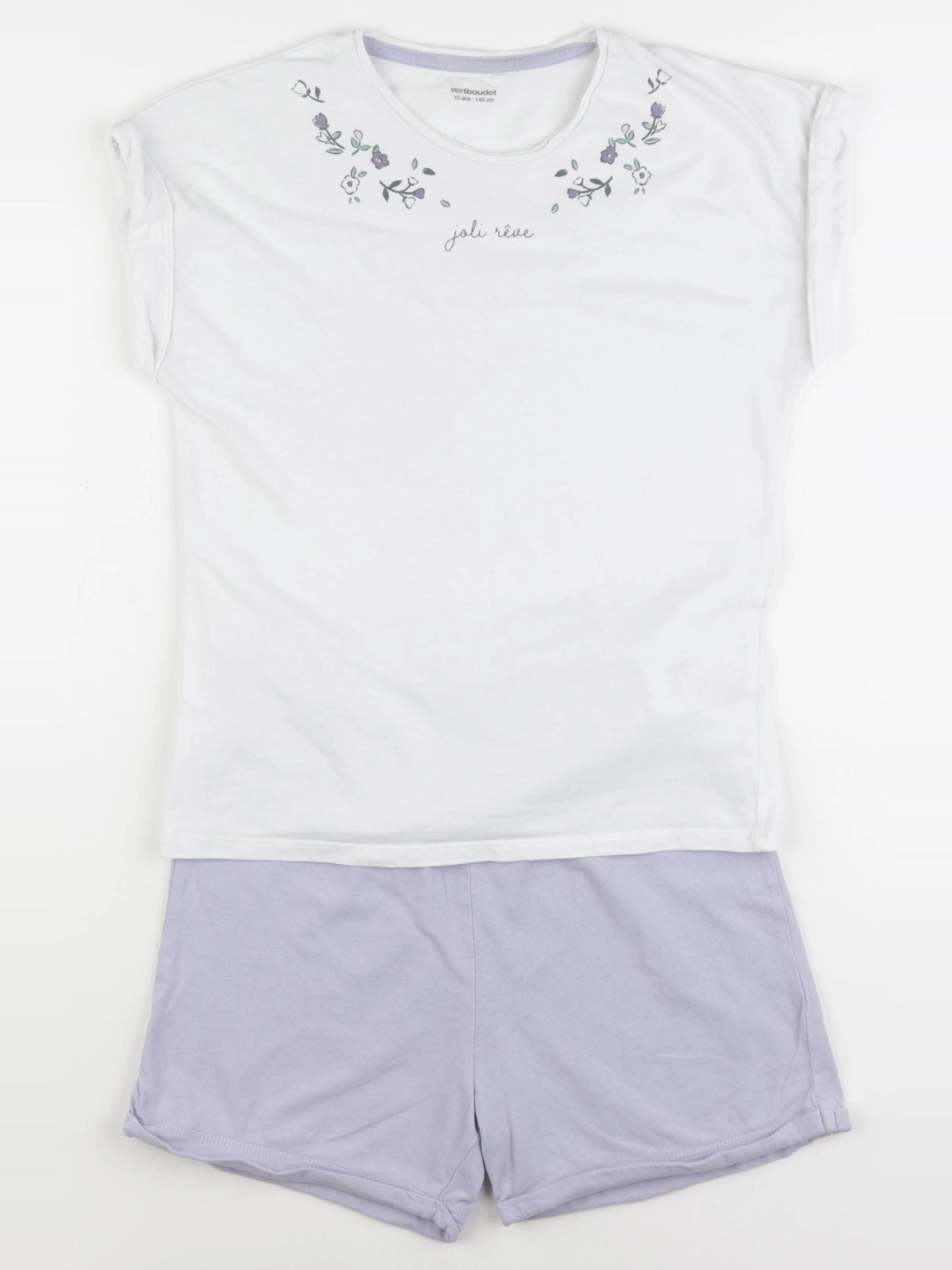 Vertbaudet - pyjama coton violet - 10 ans