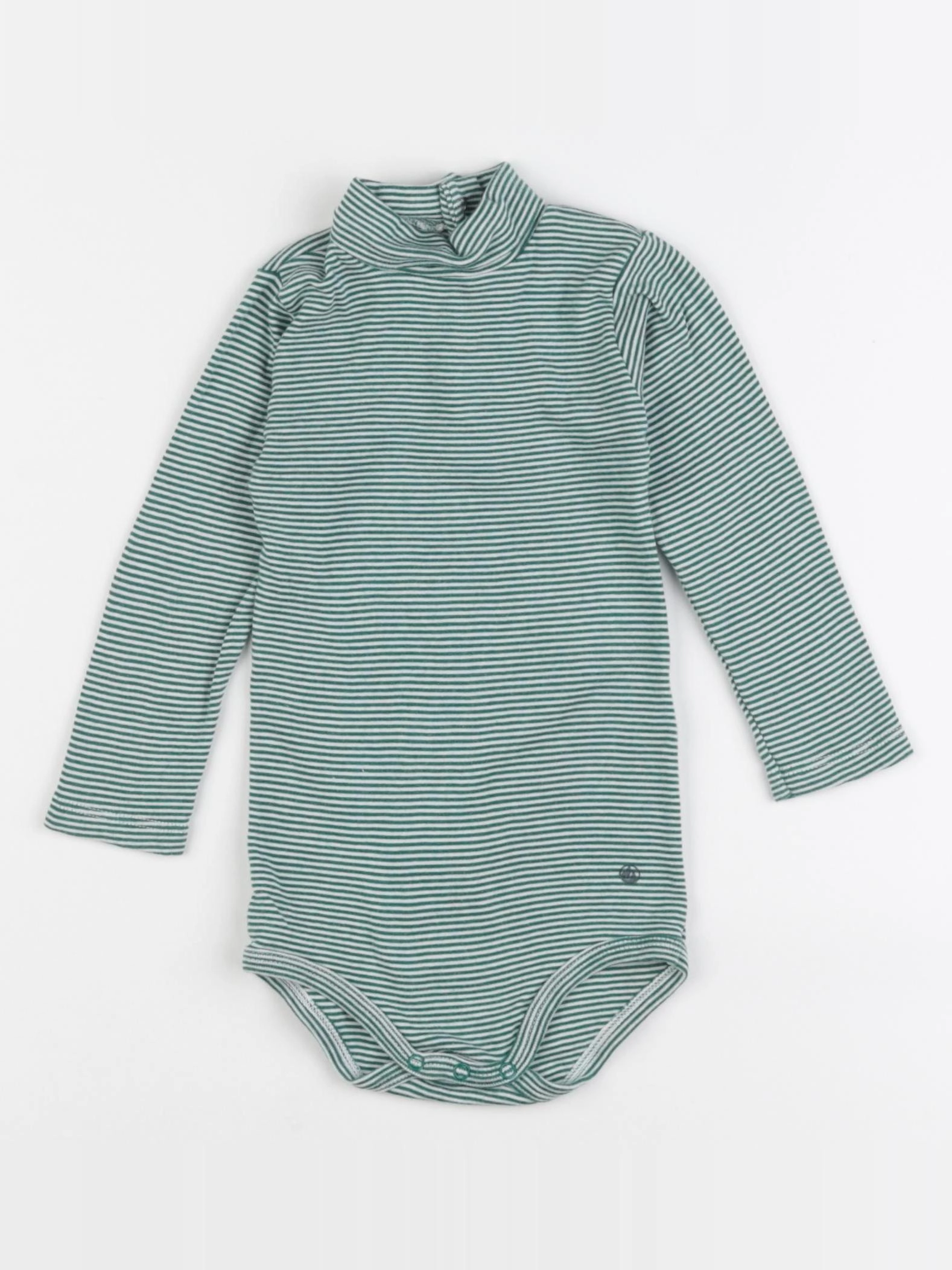 Petit Bateau - body à col vert - 12 mois