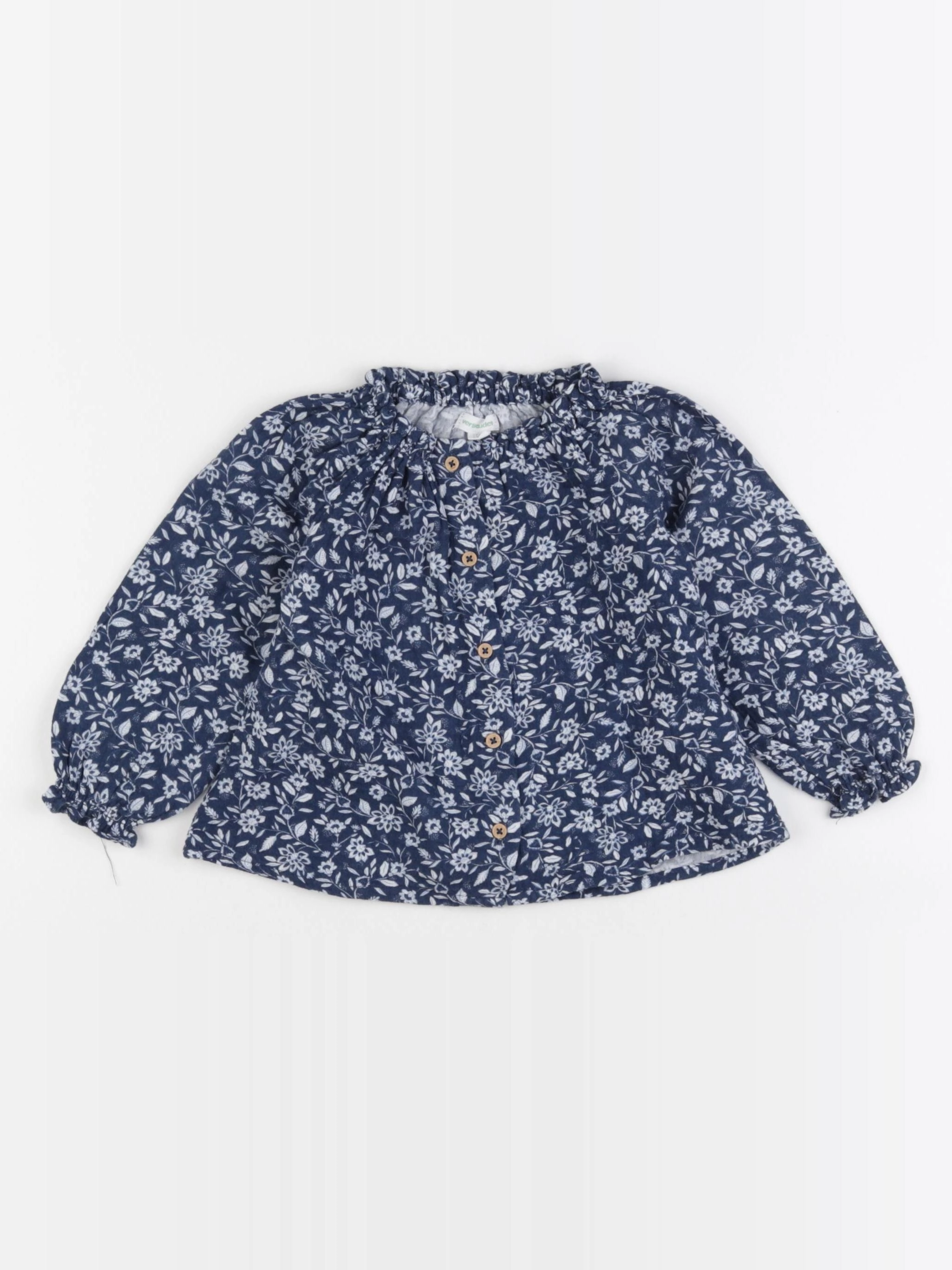 Vertbaudet - blouse bleu - 12 mois