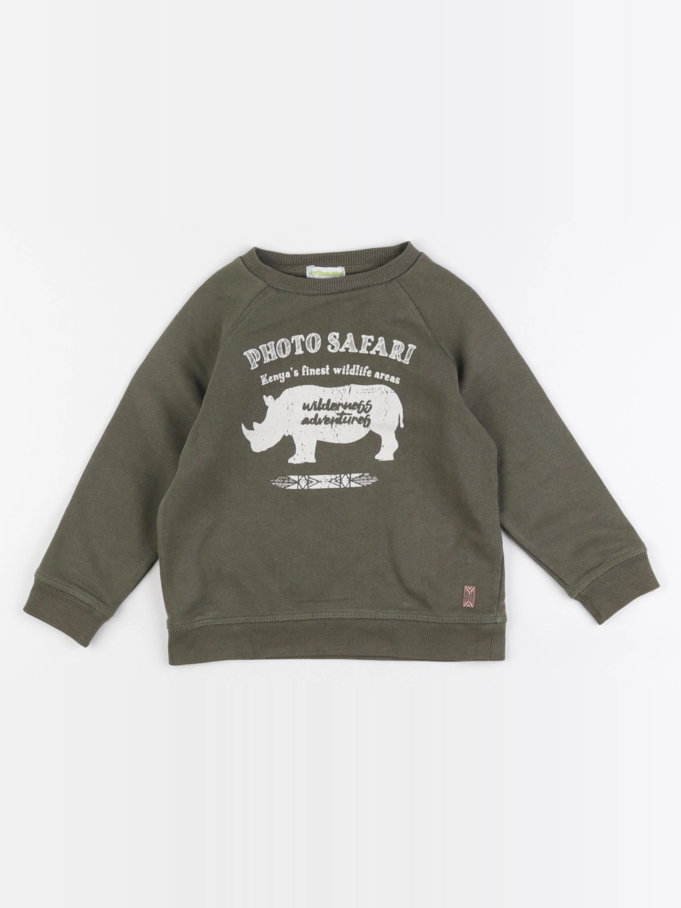 Vertbaudet - sweat vert - 3 ans