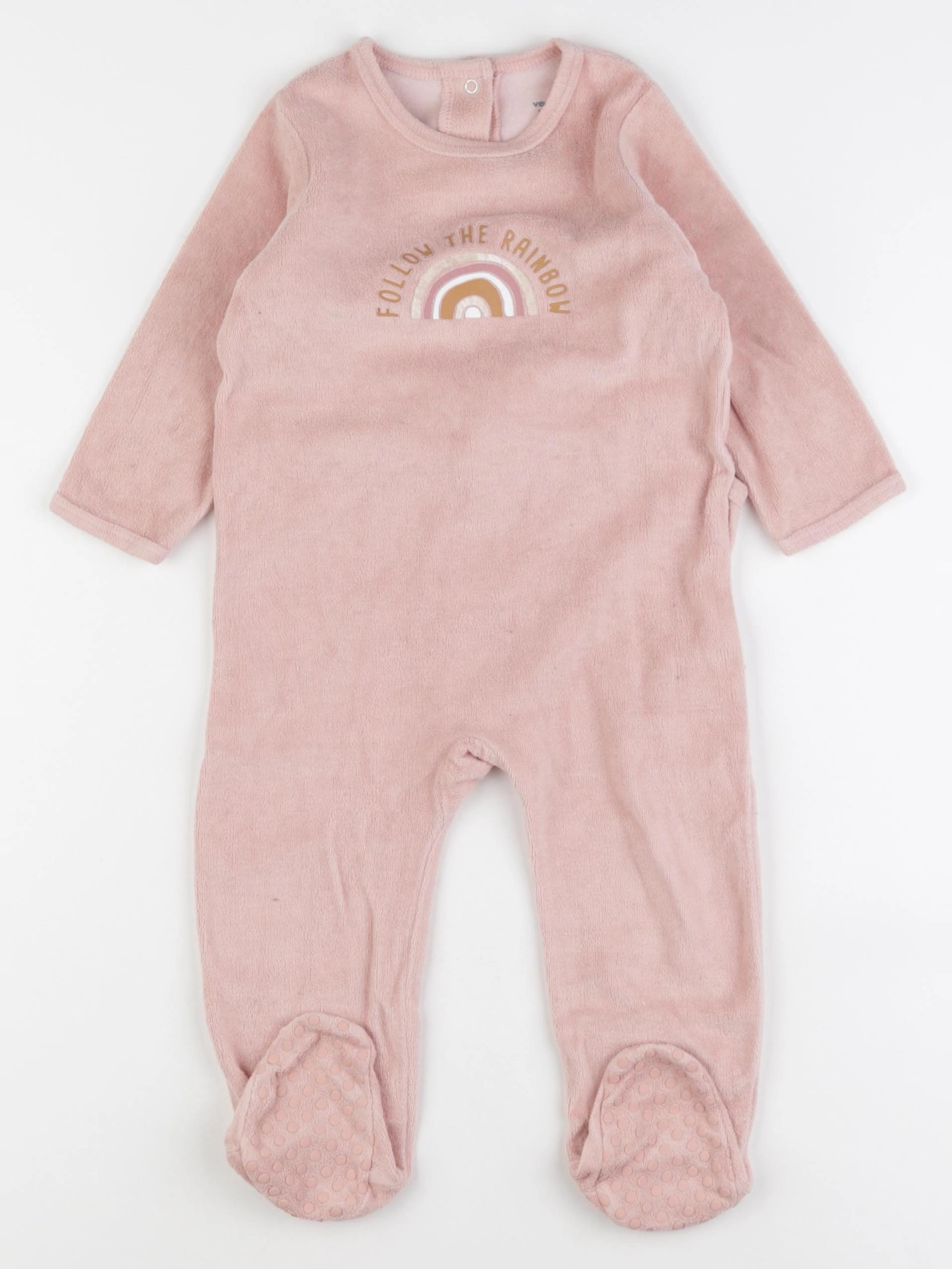 Vertbaudet - pyjama velours rose - 18 mois