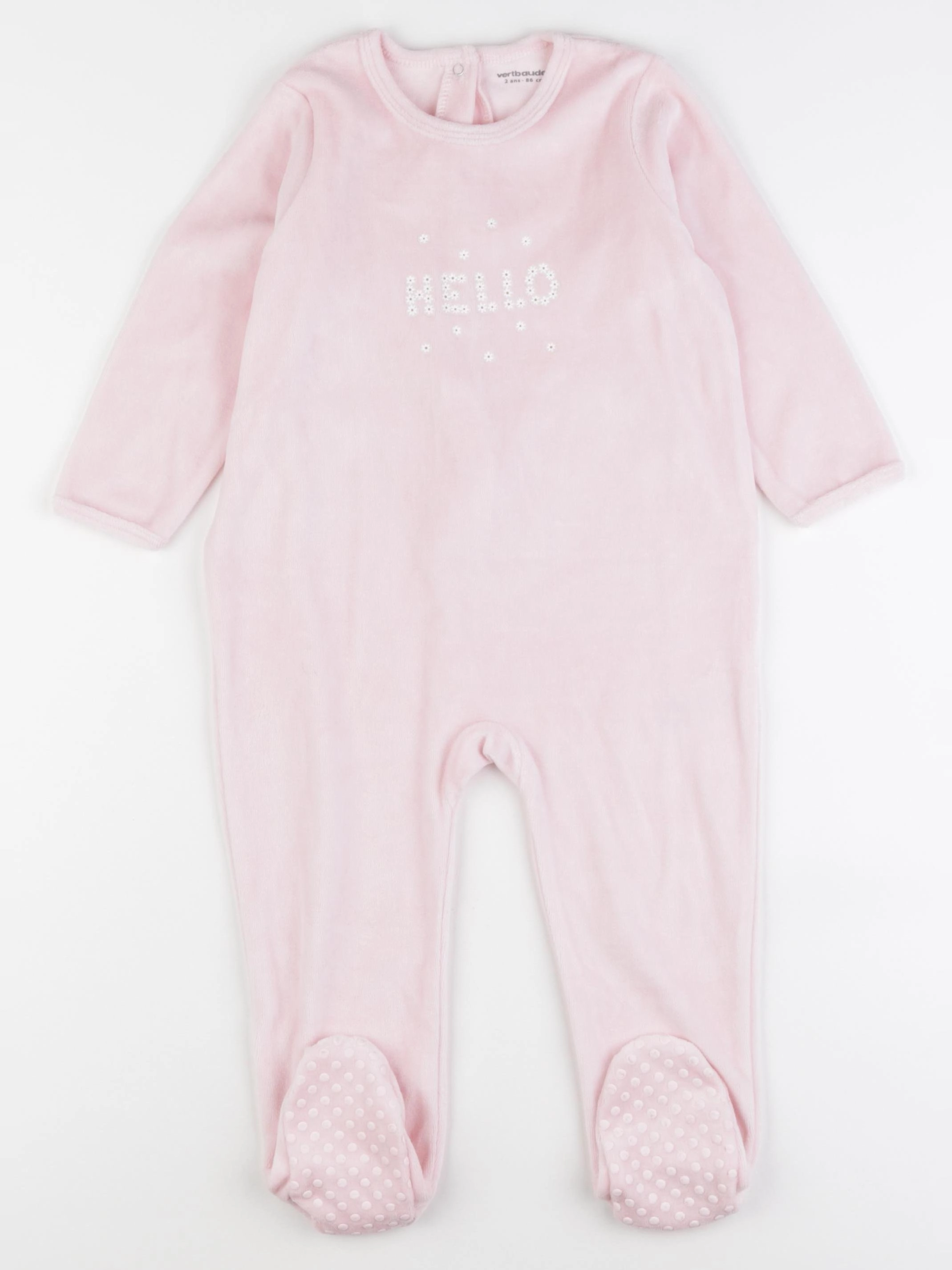 Vertbaudet - pyjama velours rose - 2 ans