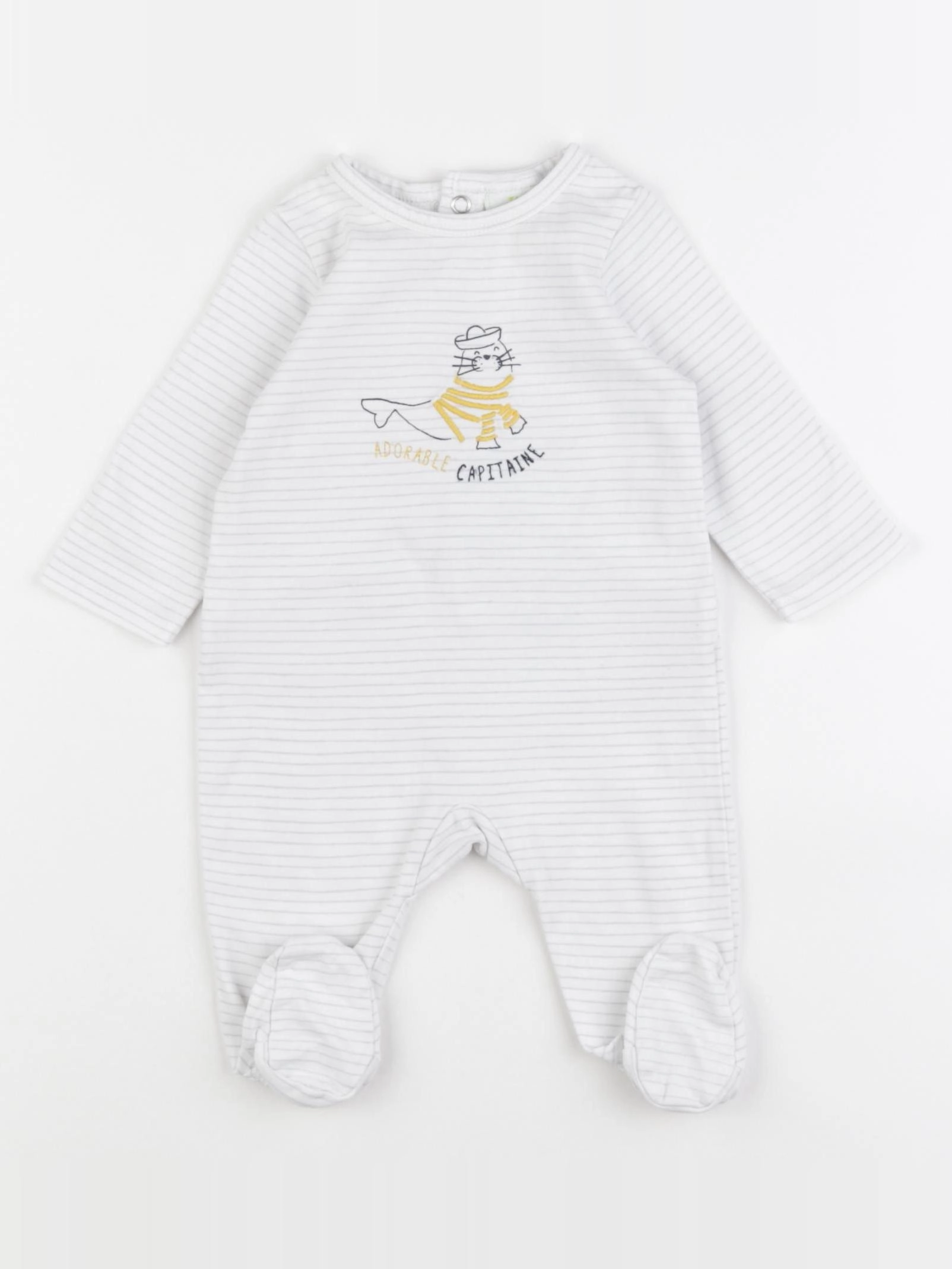 Tape à l'oeil - pyjama coton blanc - 3 mois