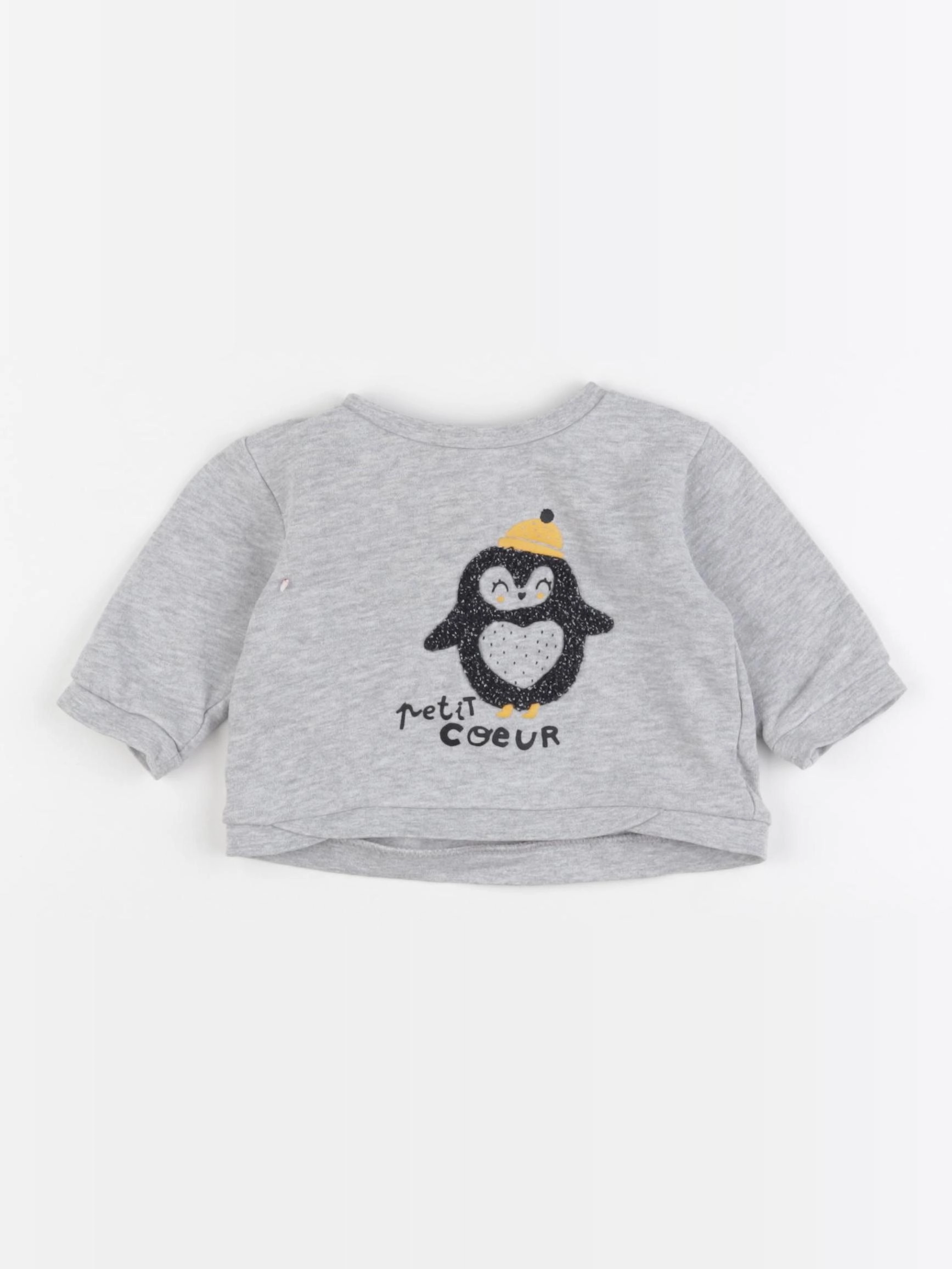 Vertbaudet - sweat gris - 3 mois