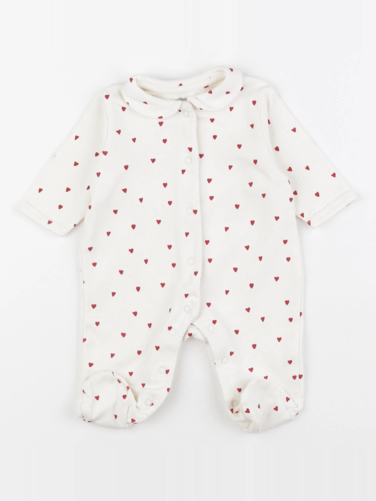 Vertbaudet - pyjama coton blanc - 1 mois