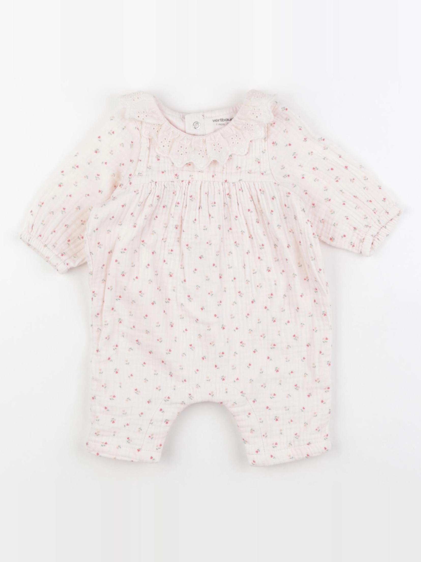 Vertbaudet - combinaison rose - 1 mois
