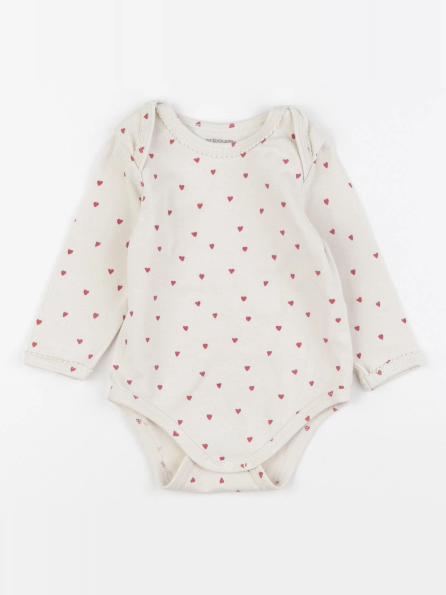 Vertbaudet - body beige, rouge - 9 mois