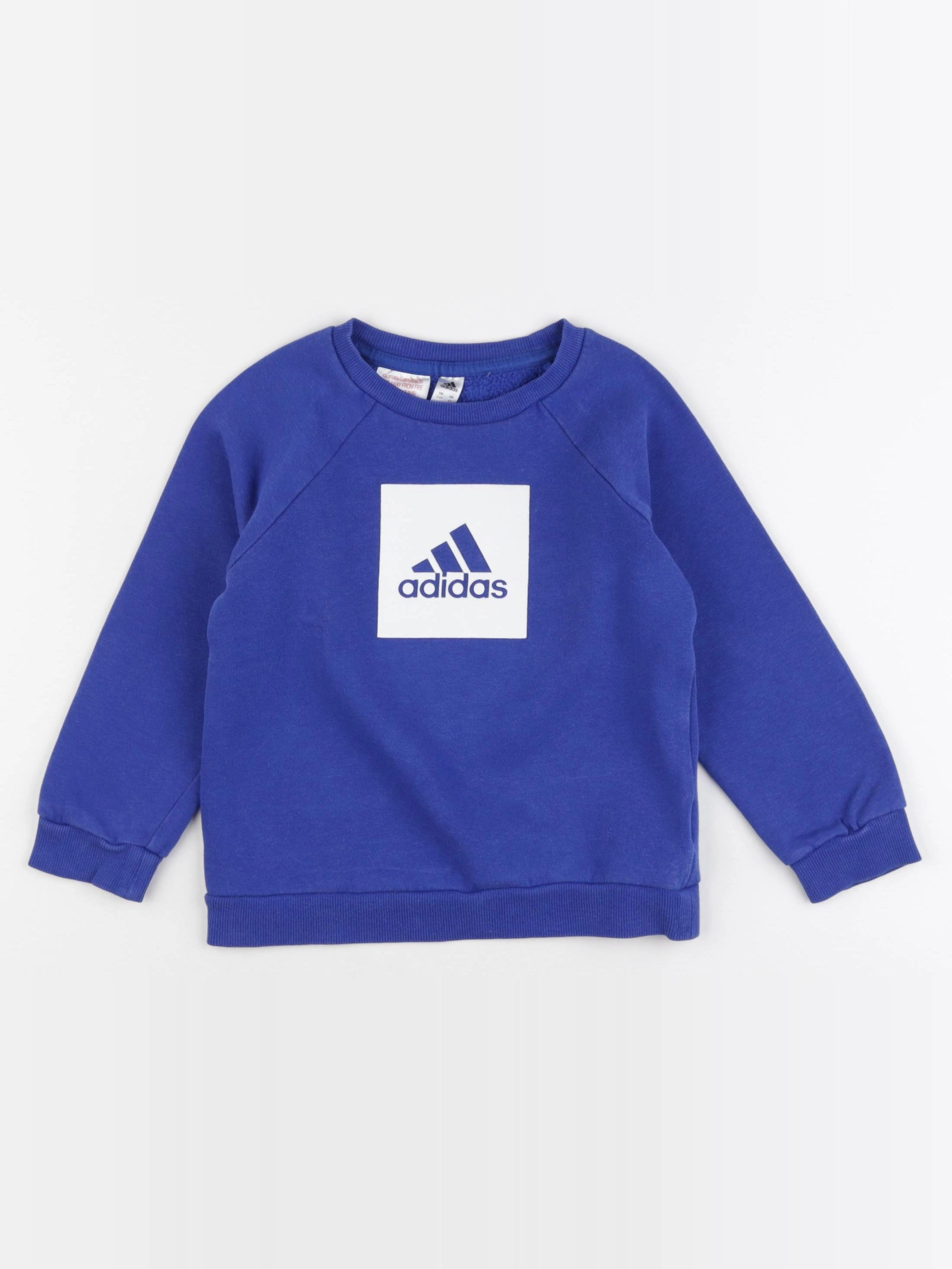 Adidas - sweat bleu - 3/4 ans