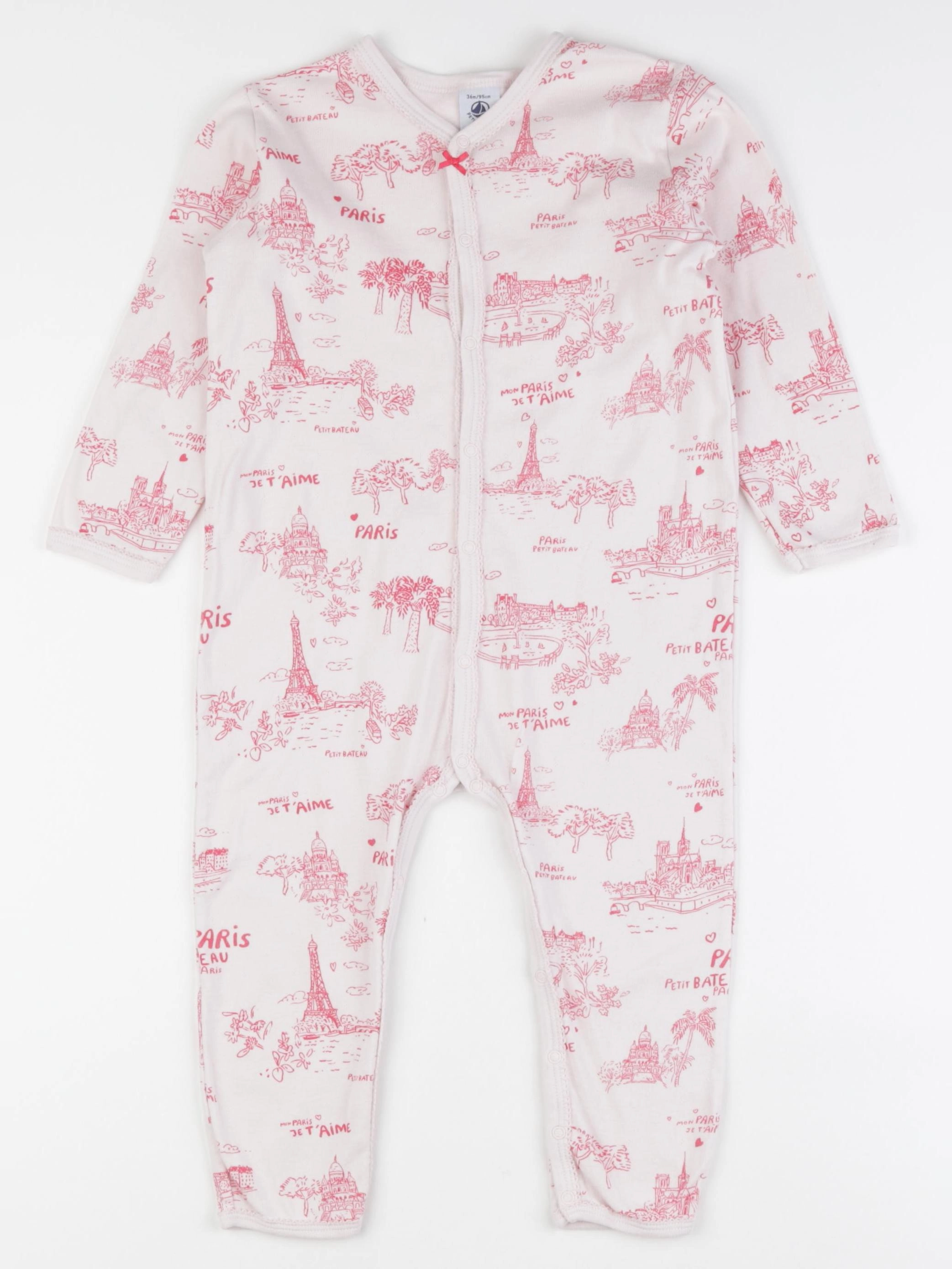 Petit Bateau - pyjama coton rose - 36 mois
