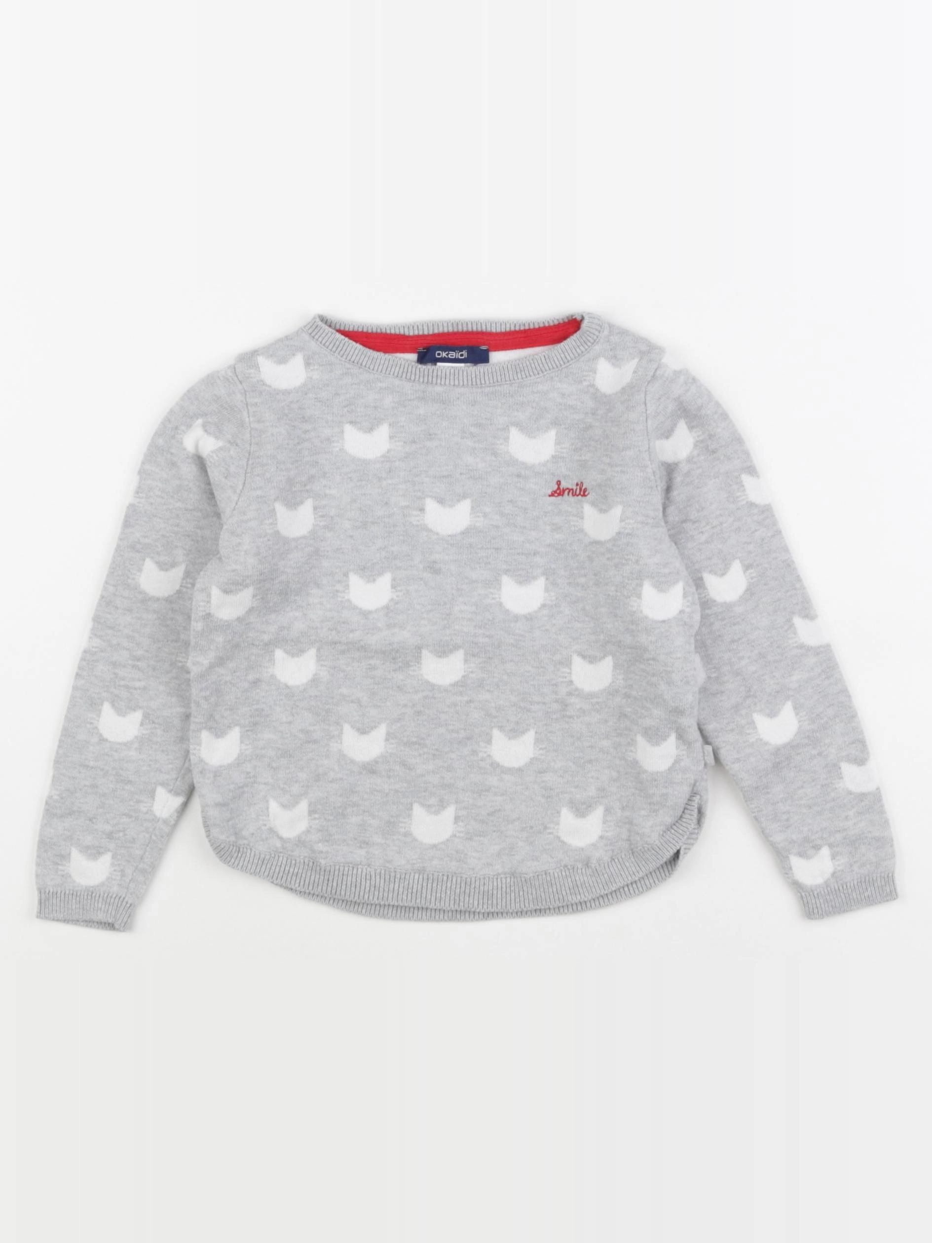 Okaidi - pull gris - 3 ans