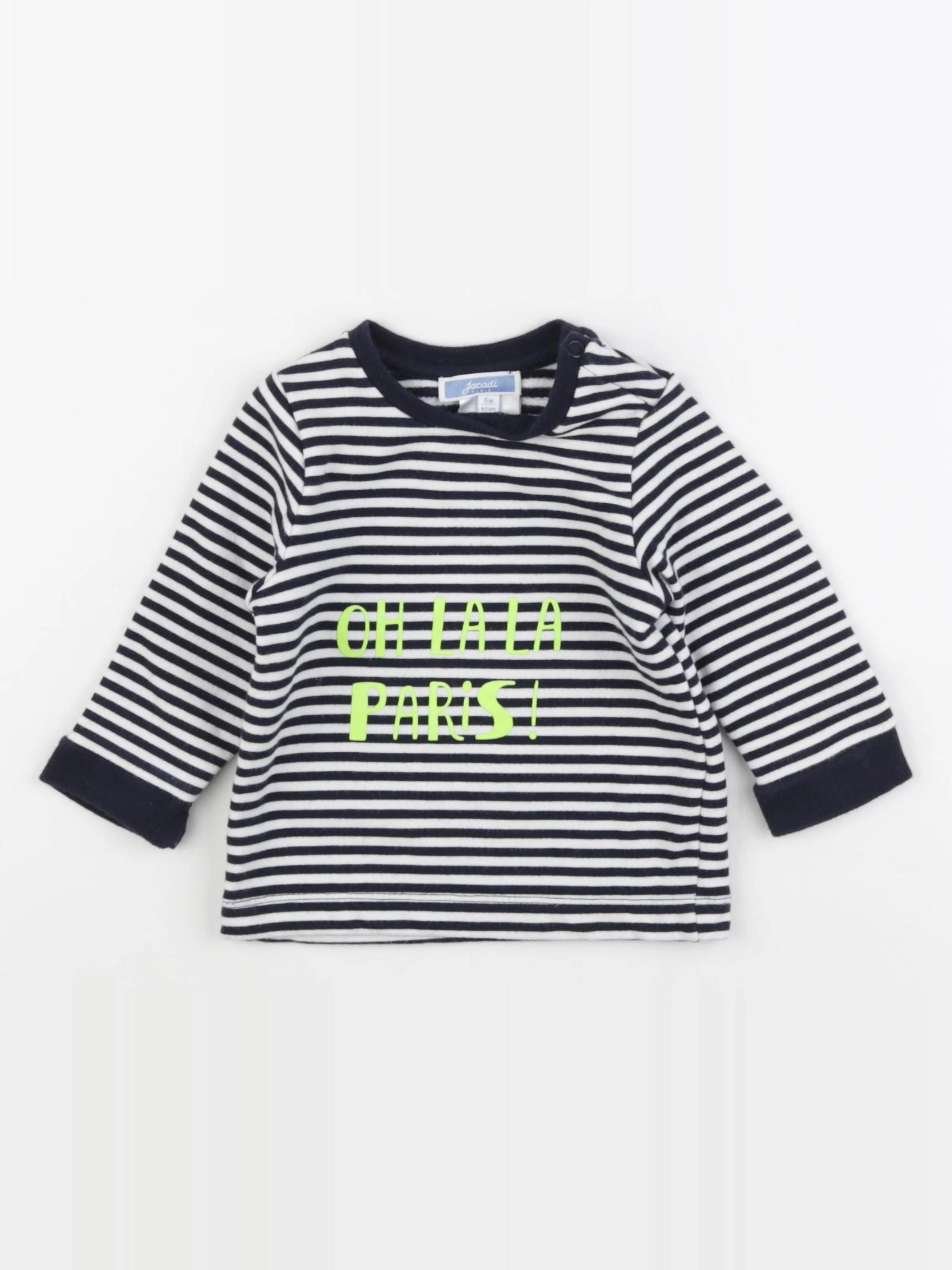 Jacadi - sweat bleu, blanc - 6 mois
