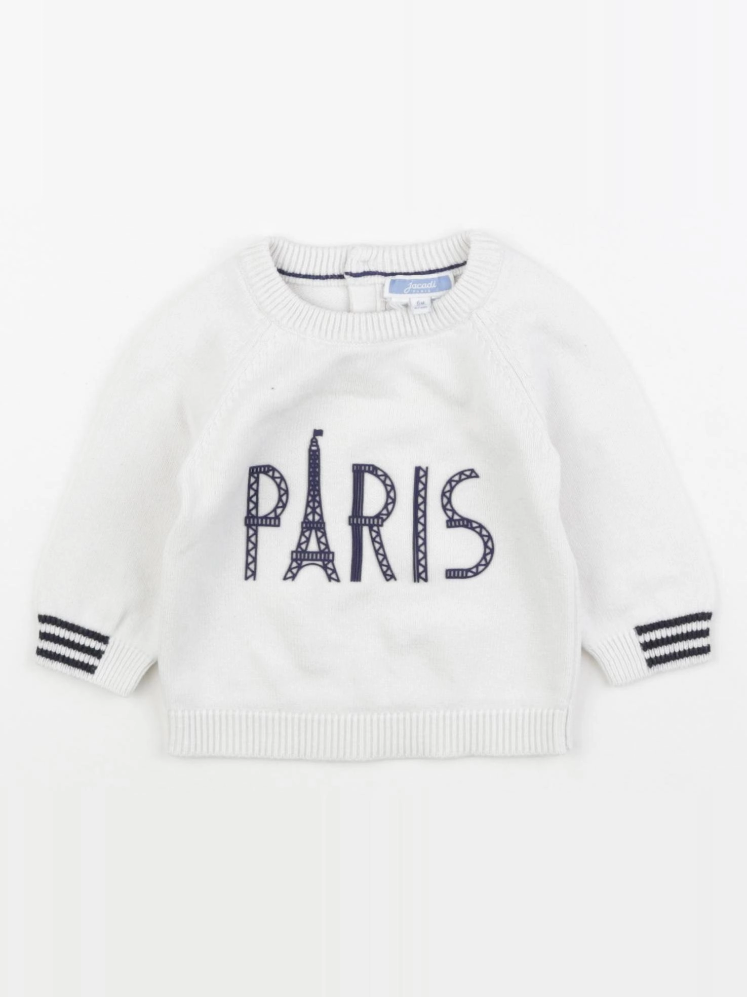 Jacadi - pull blanc - 6 mois