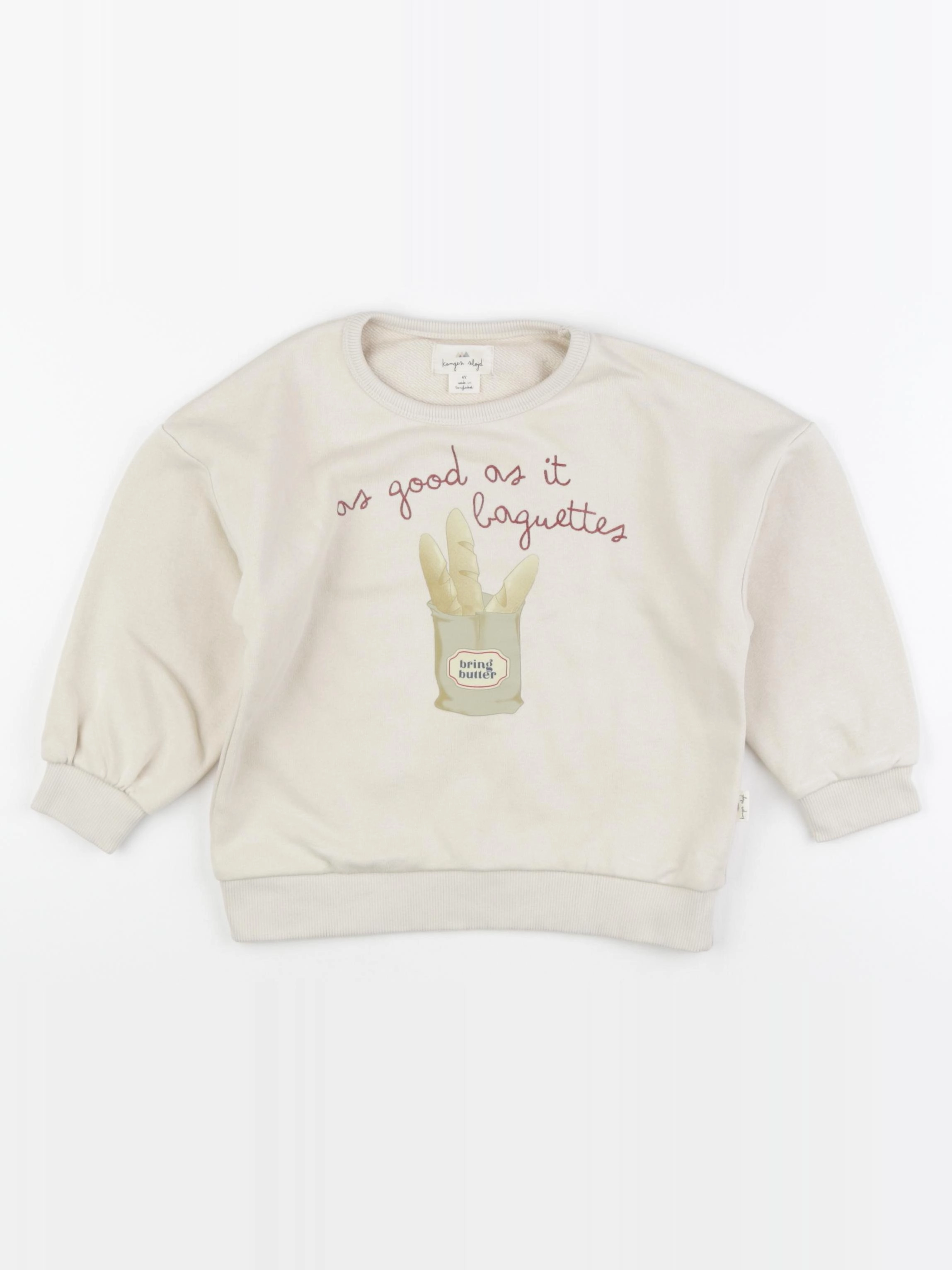 Konges slojd - sweat beige - 4 ans