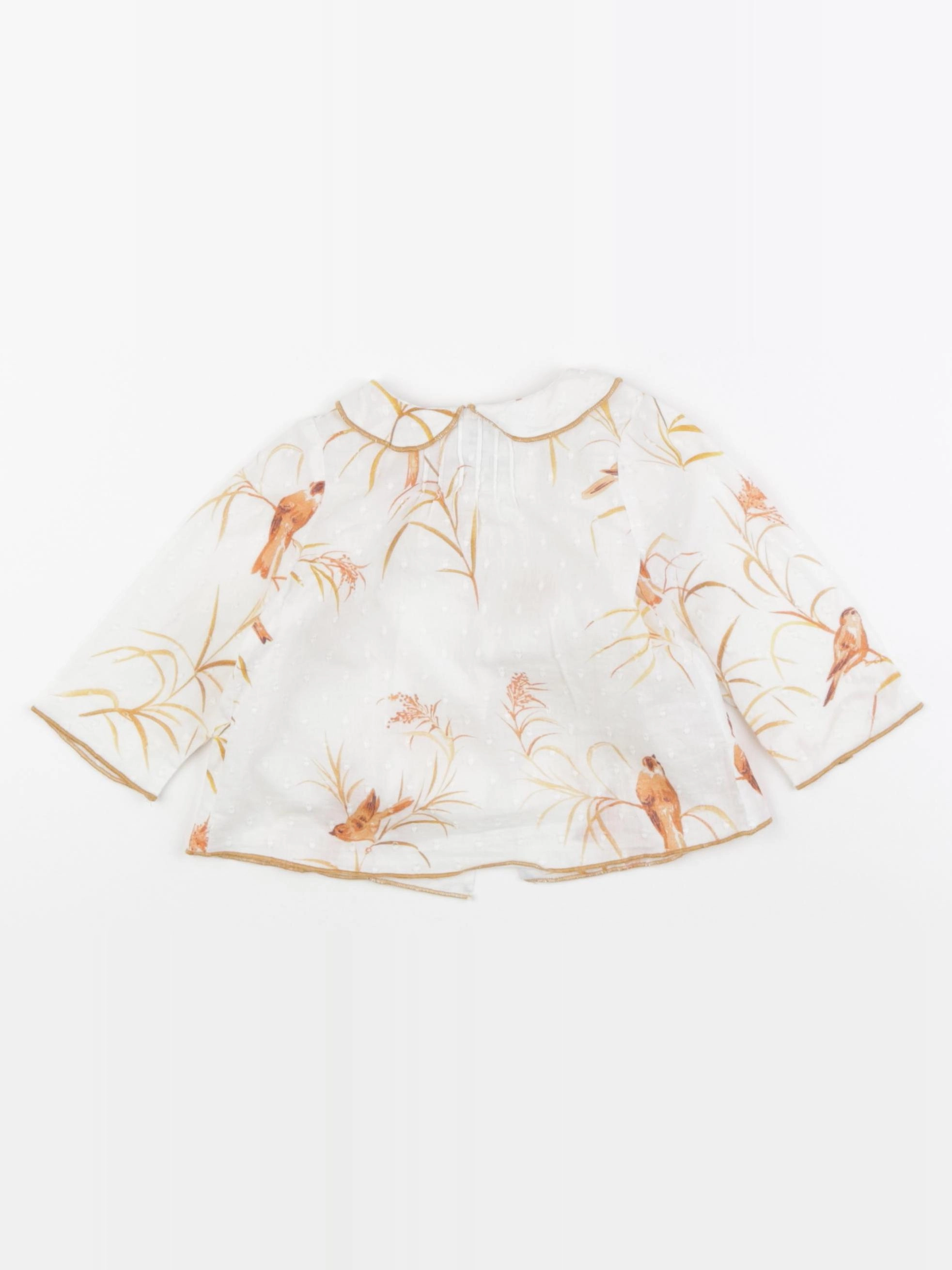 Cyrillus - blouse blanc, marron - 6 mois