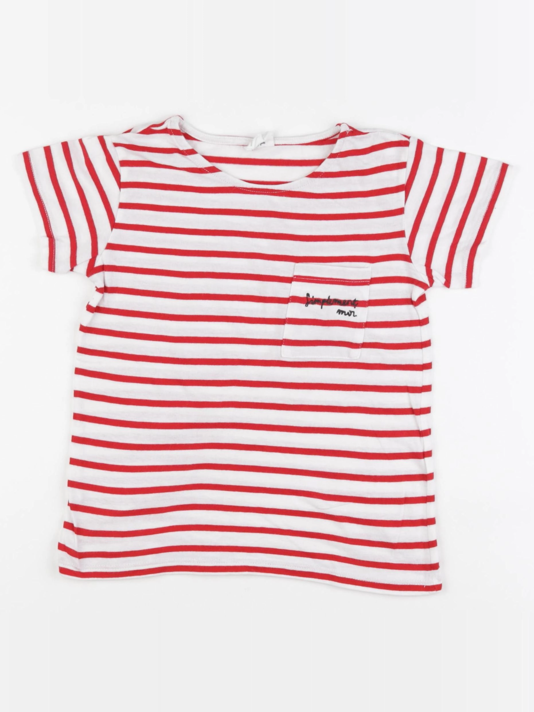 Zara - tee-shirt blanc, rouge - 7 ans