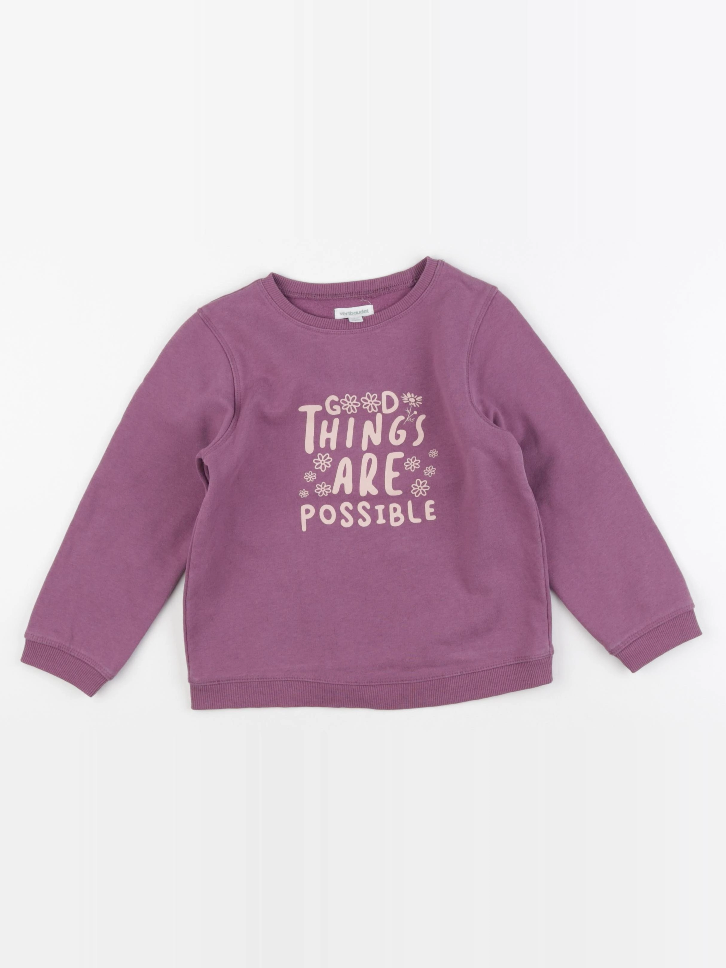 Vertbaudet - sweat violet - 6 ans