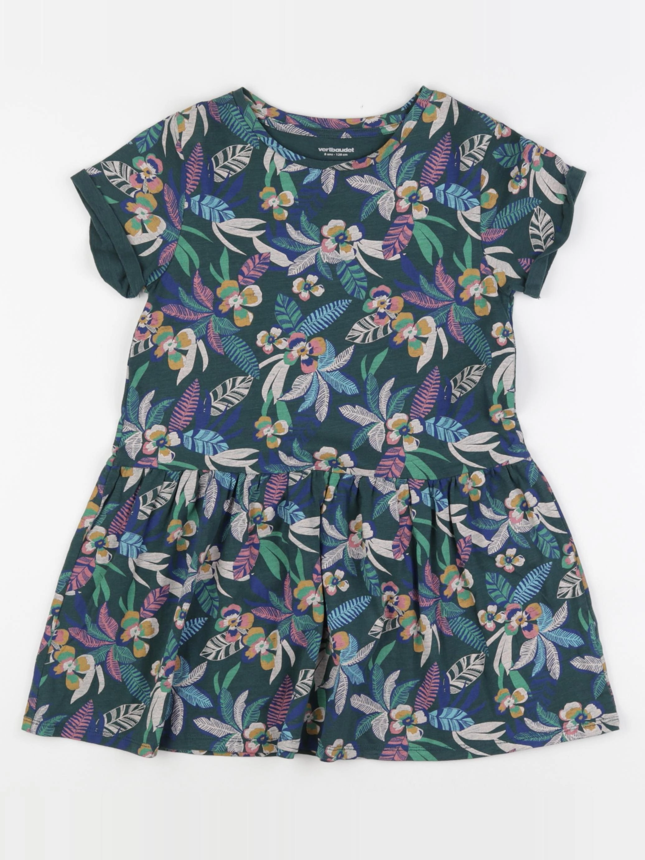 Vertbaudet - robe multicolore - 8 ans