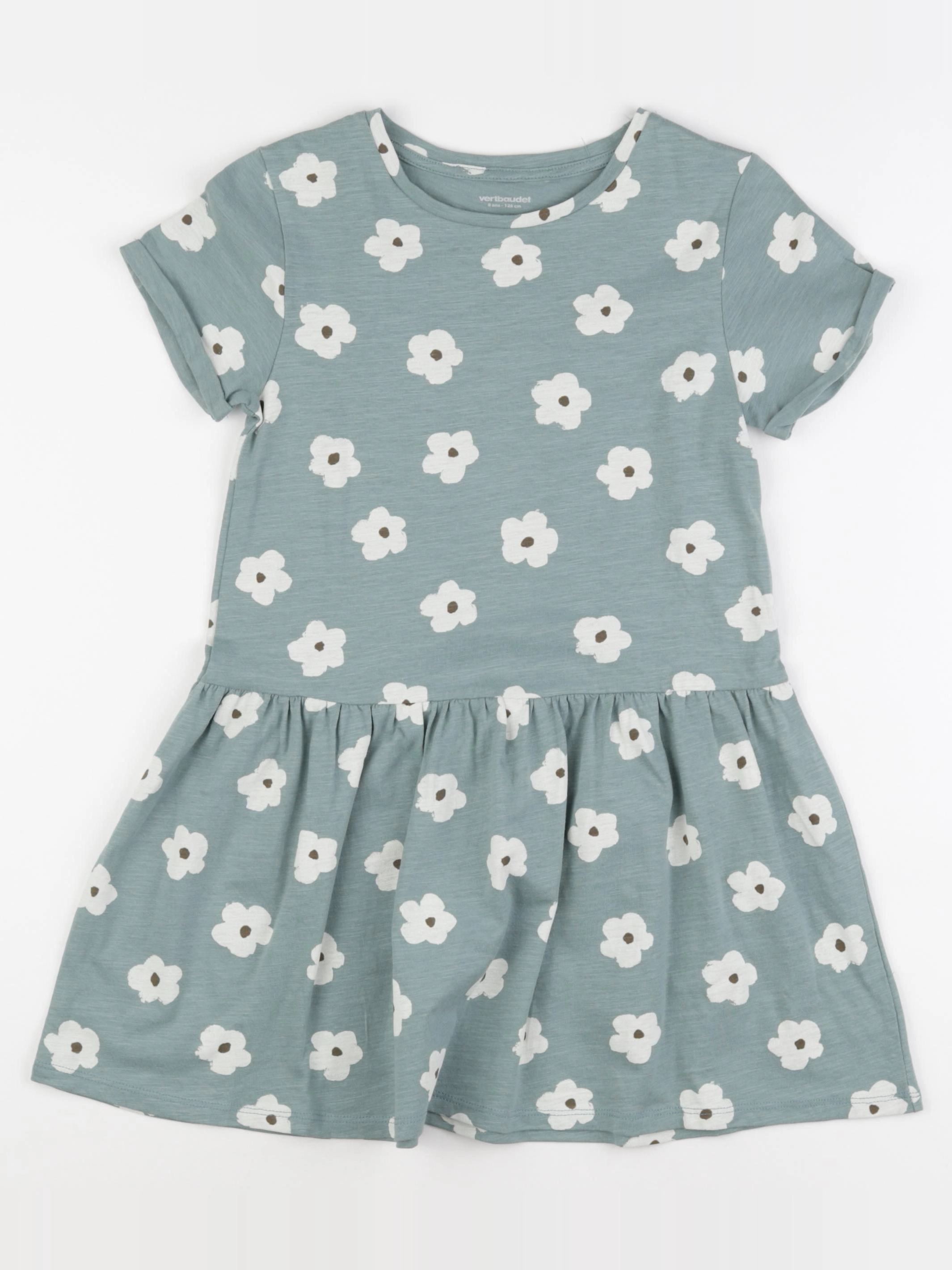 Vertbaudet - robe vert - 8 ans