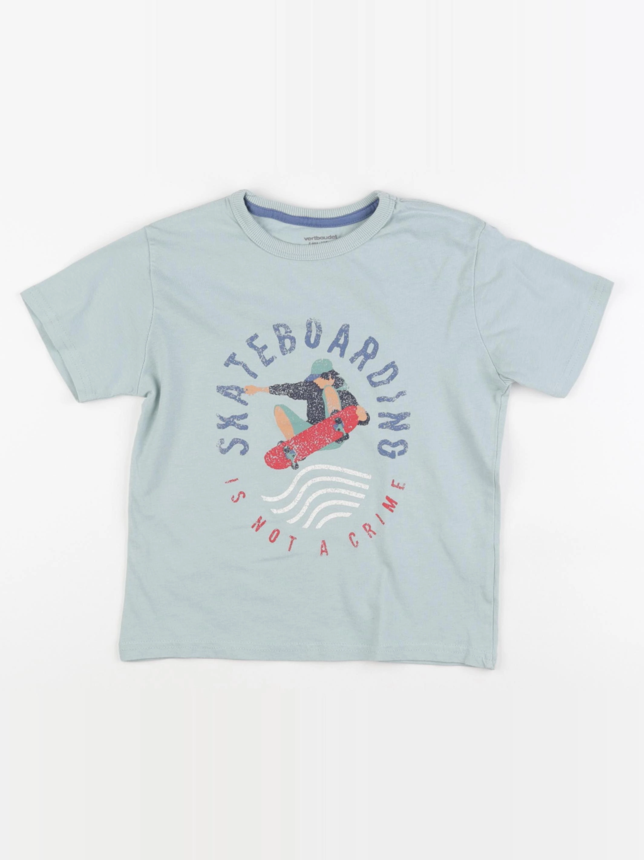 Vertbaudet - tee-shirt bleu - 6 ans