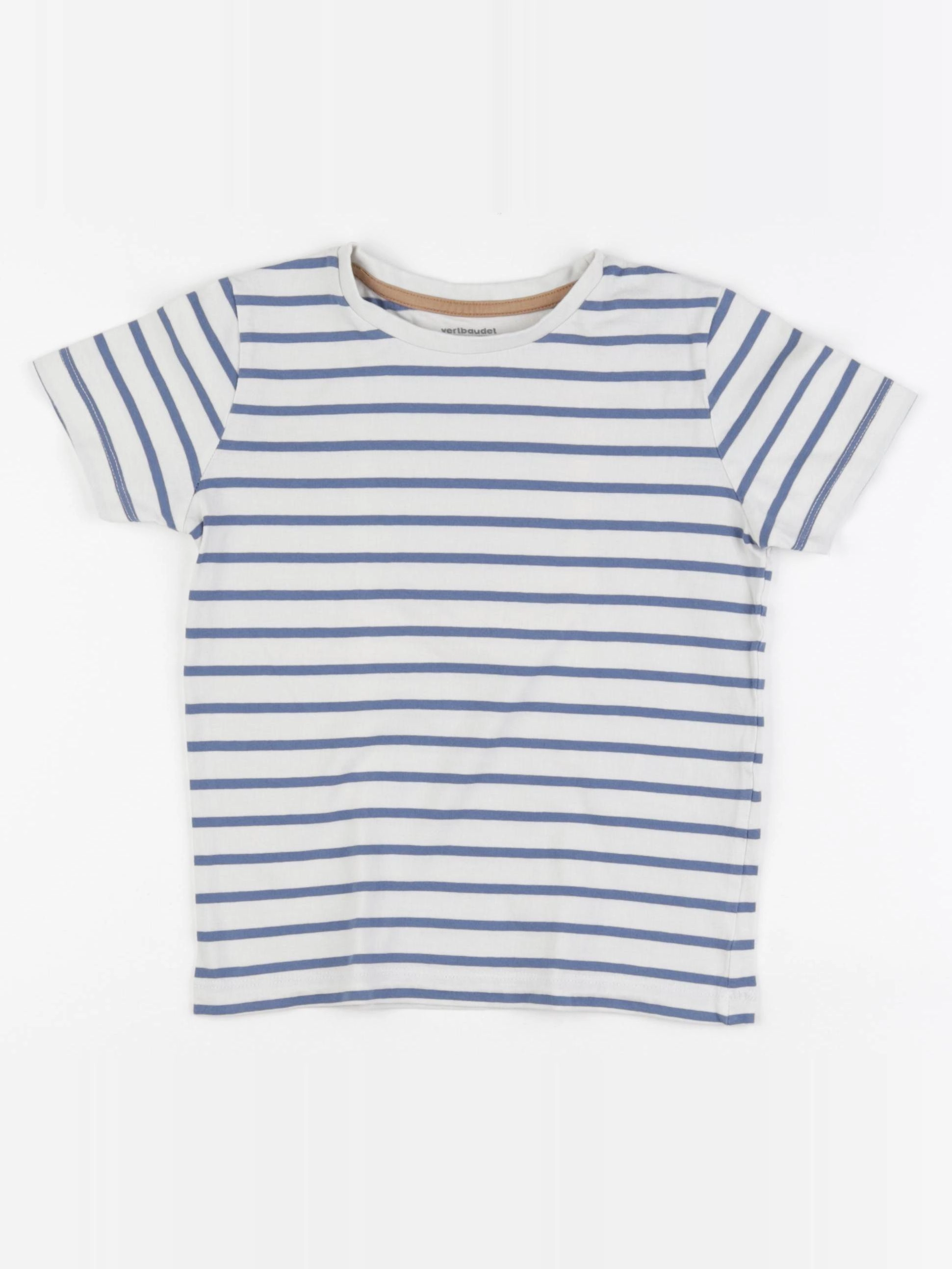 Vertbaudet - tee-shirt beige, bleu - 6 ans