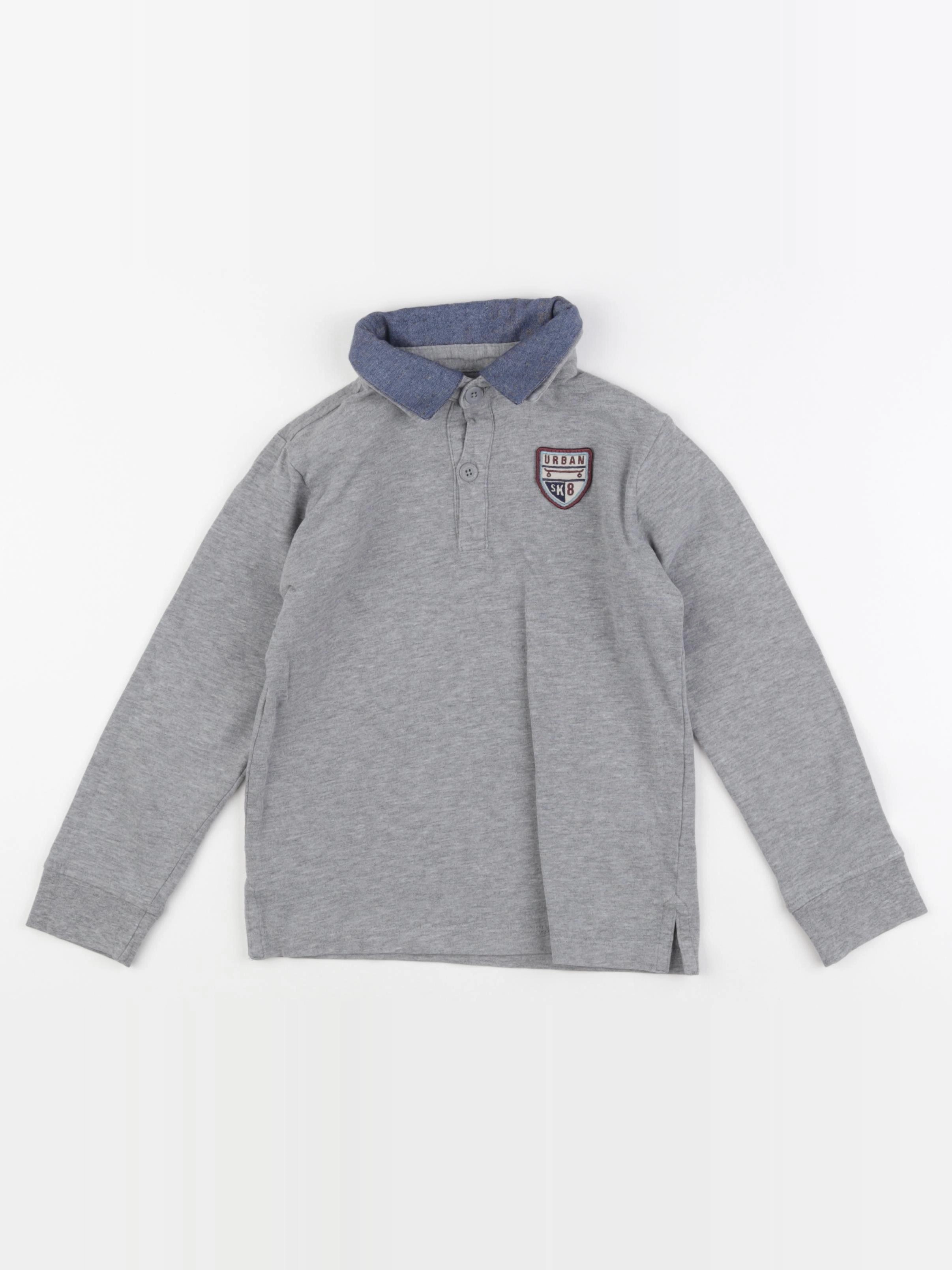 Vertbaudet - polo gris - 6 ans