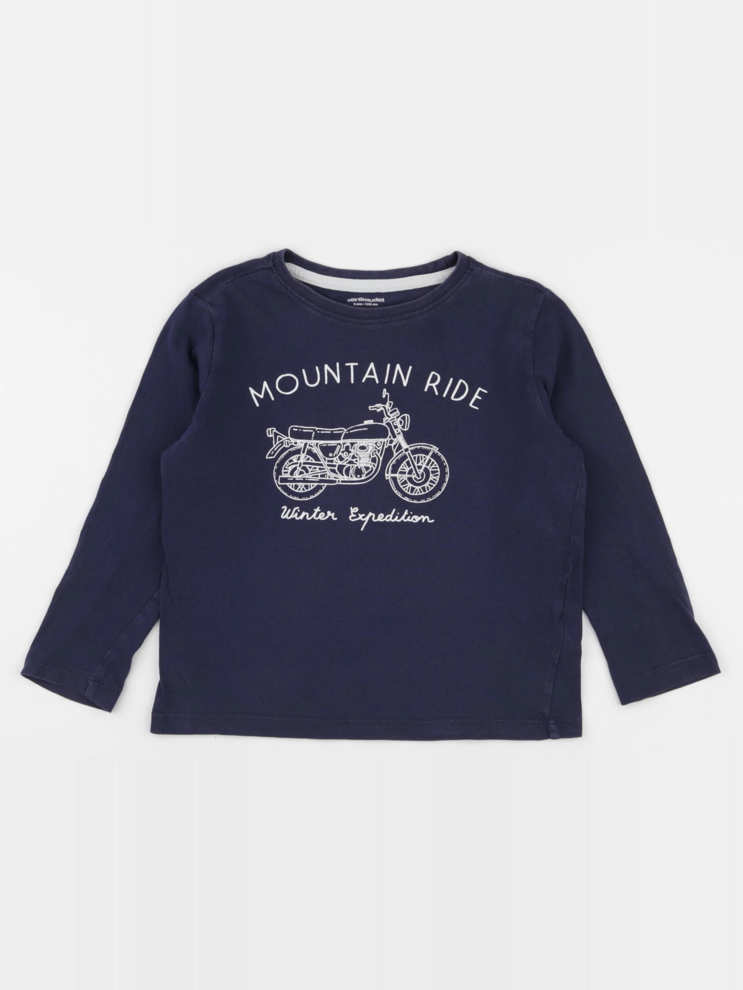 Vertbaudet - tee-shirt bleu - 5 ans