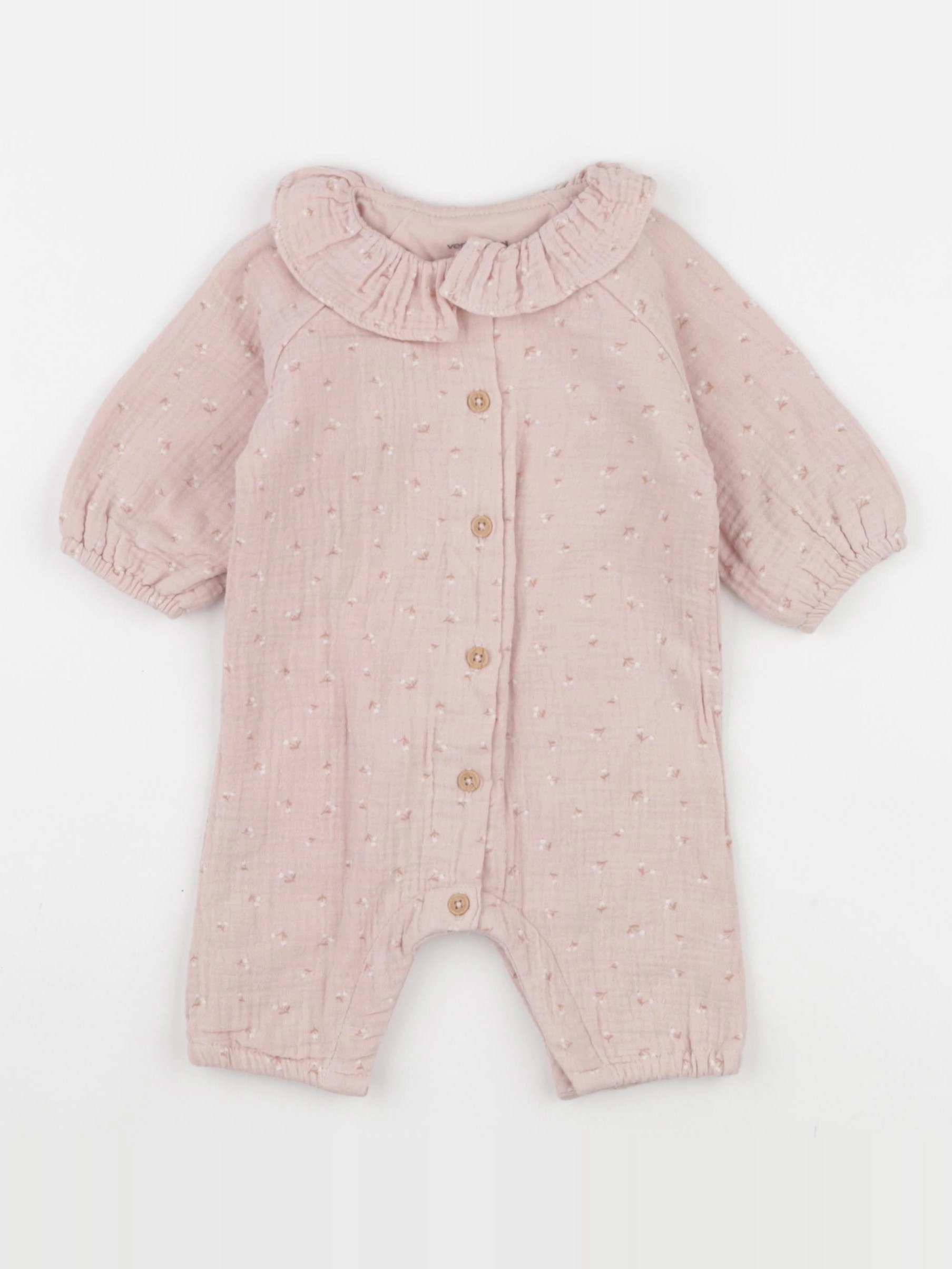 Vertbaudet - combinaison doublé rose - 1 mois