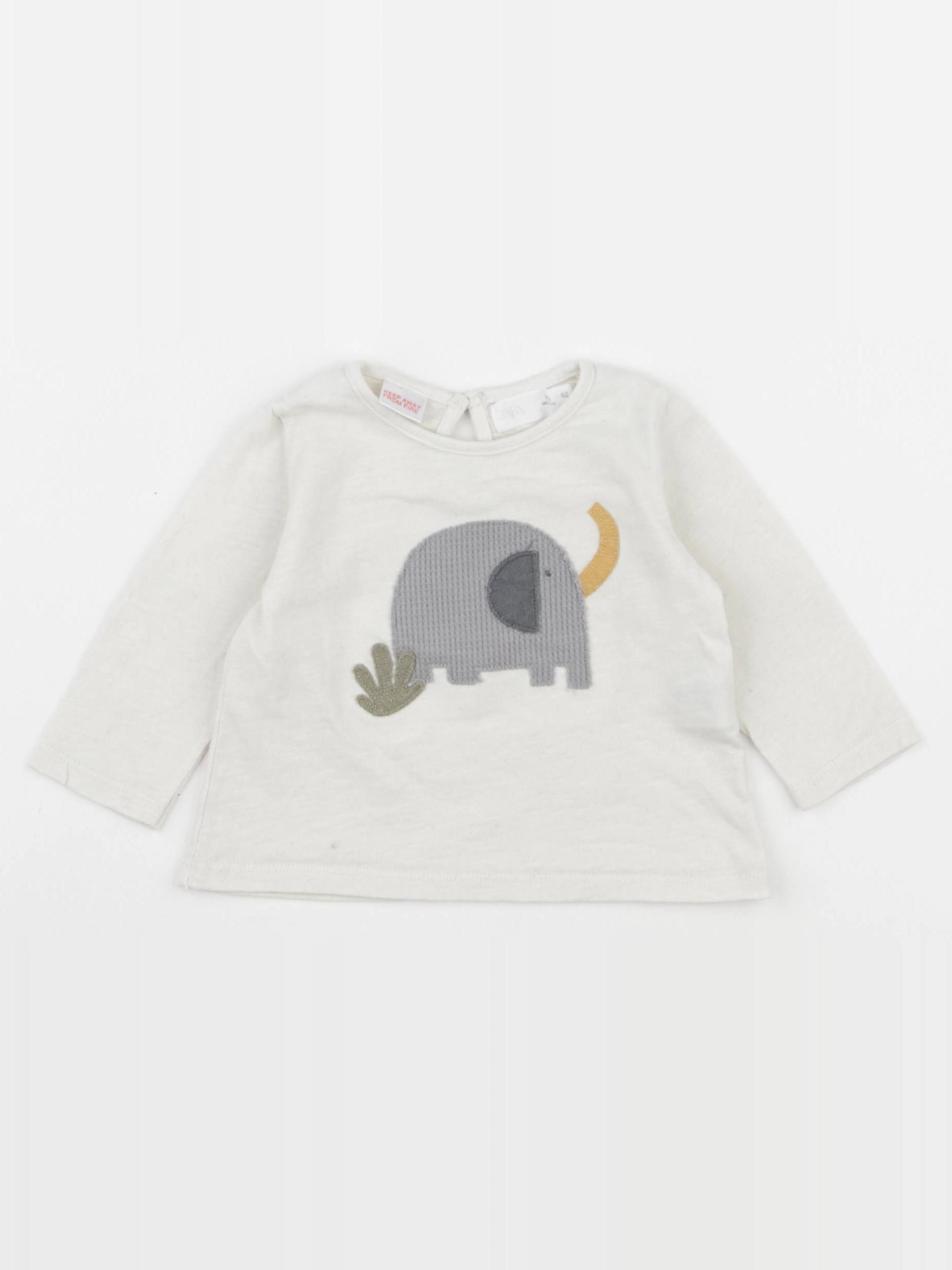 Zara - tee-shirt beige - 1/3 mois