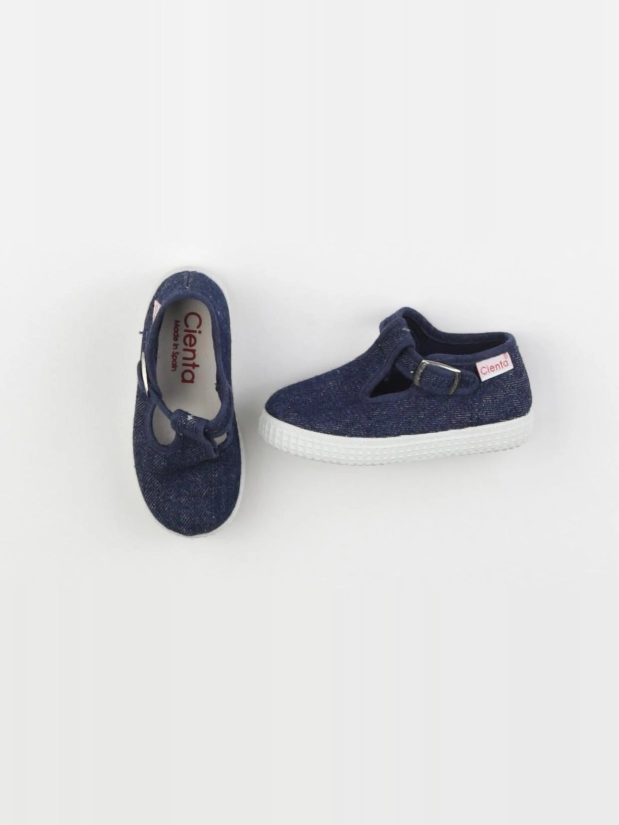 Cienta - tennis à scratch/ lacets bleu - pointure 22