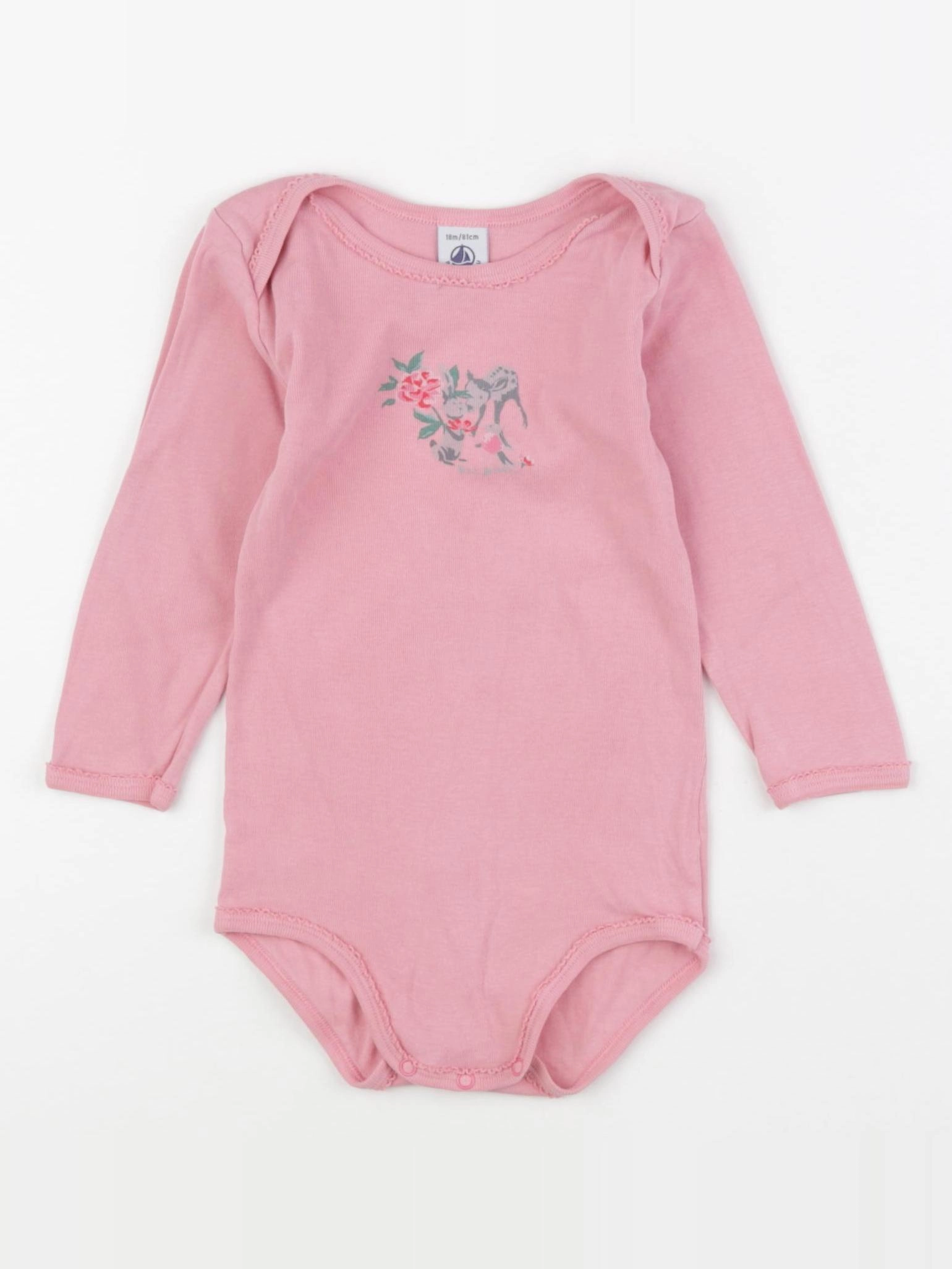 Petit Bateau - body rose - 18 mois