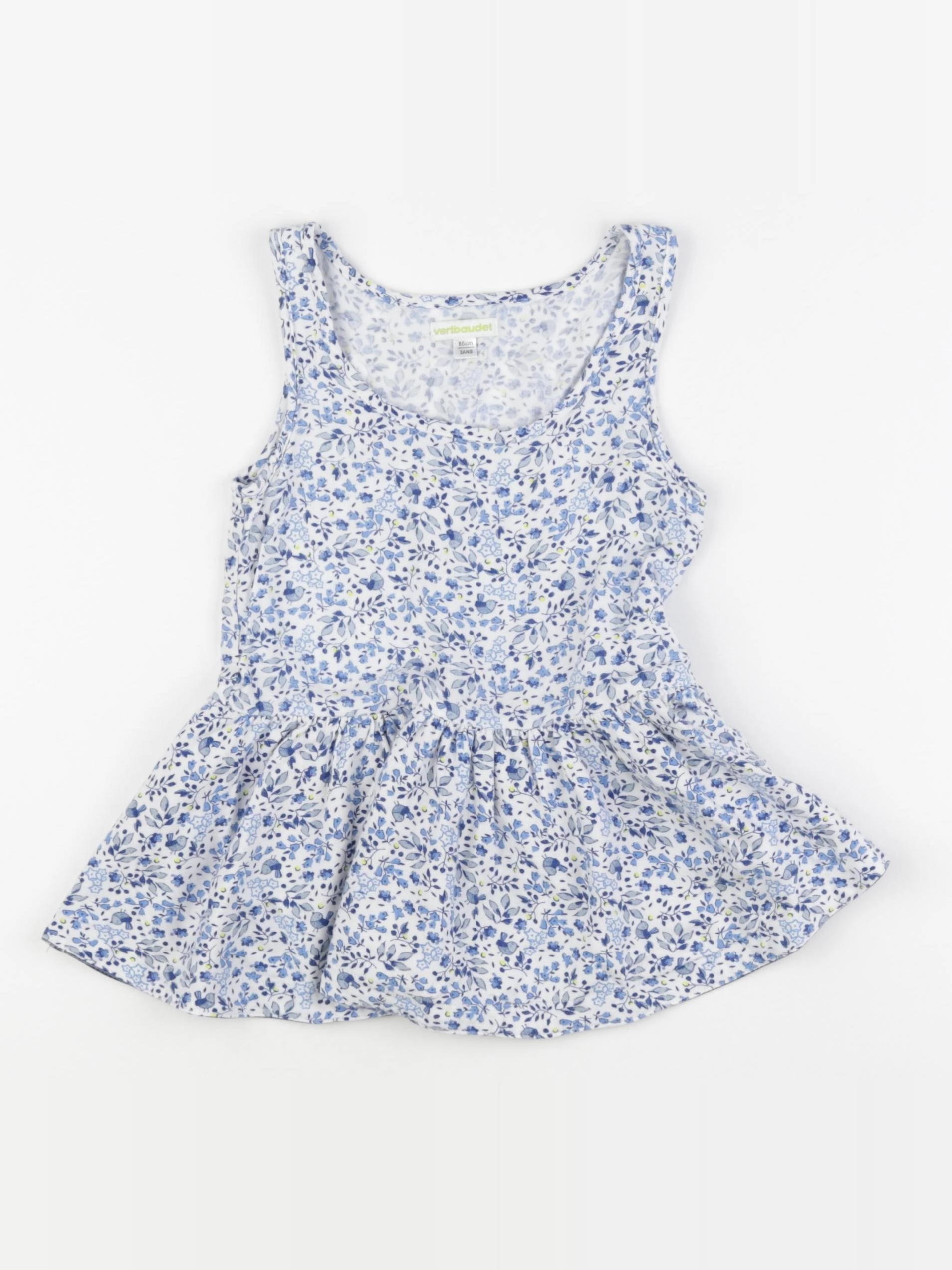 Vertbaudet - robe blanc, bleu - 2 ans