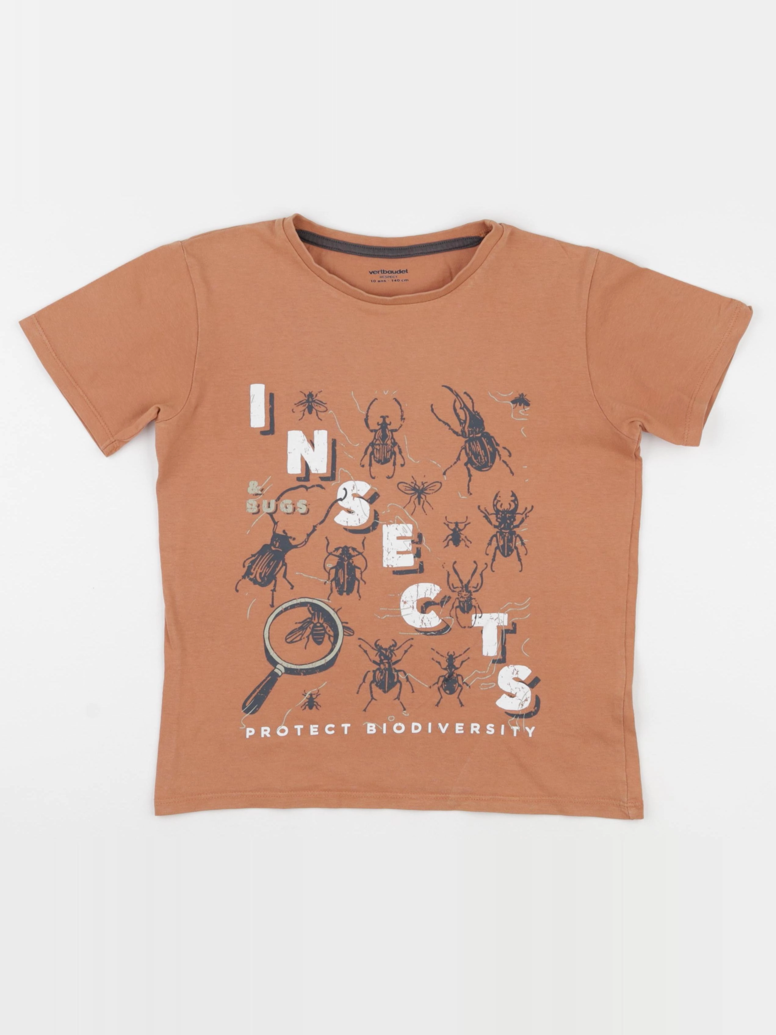 Vertbaudet - tee-shirt marron - 10 ans