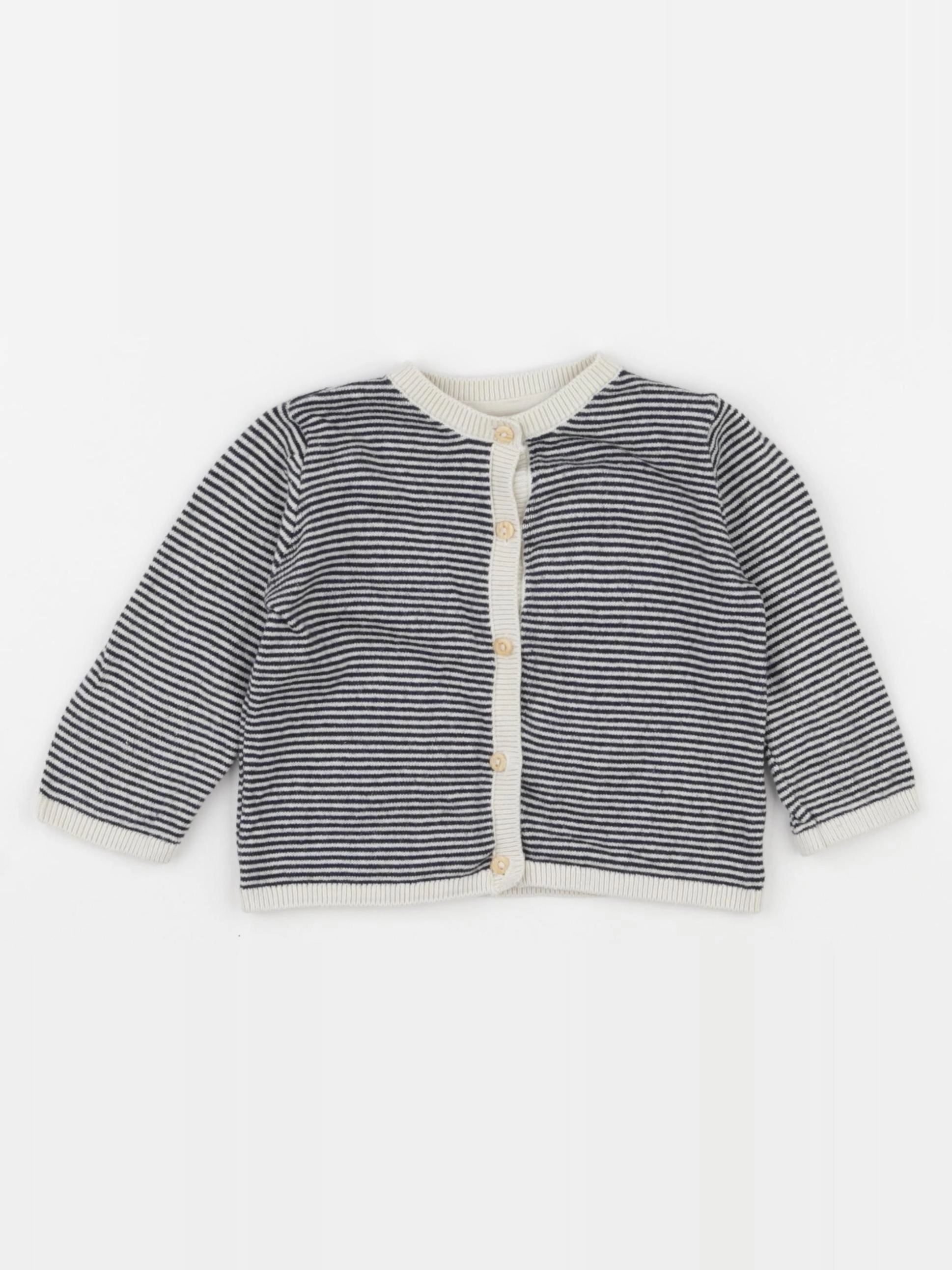 H&M - gilet beige, bleu - 6 mois