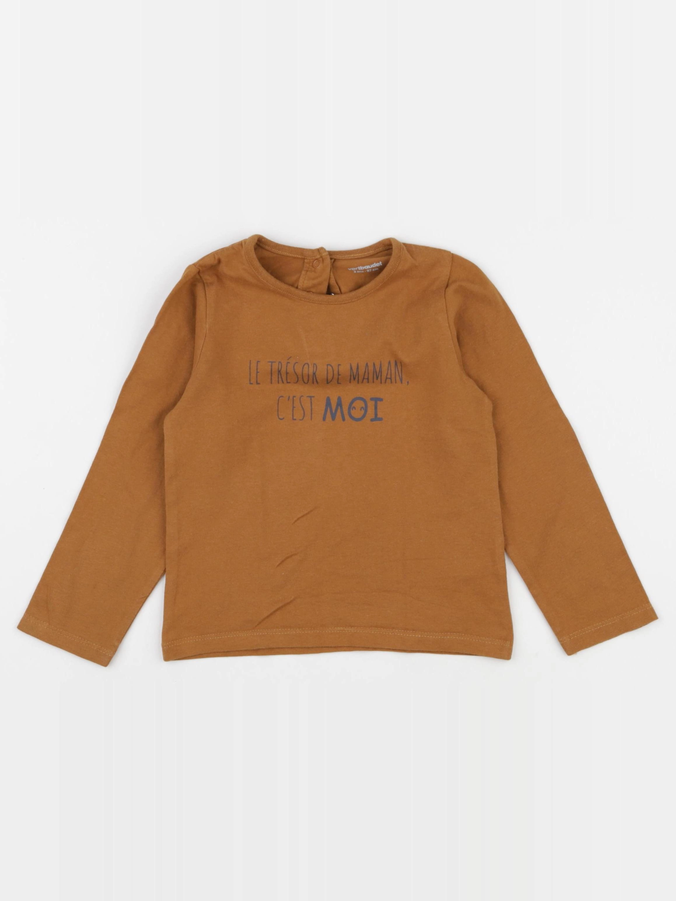 Vertbaudet - tee-shirt marron - 3 ans