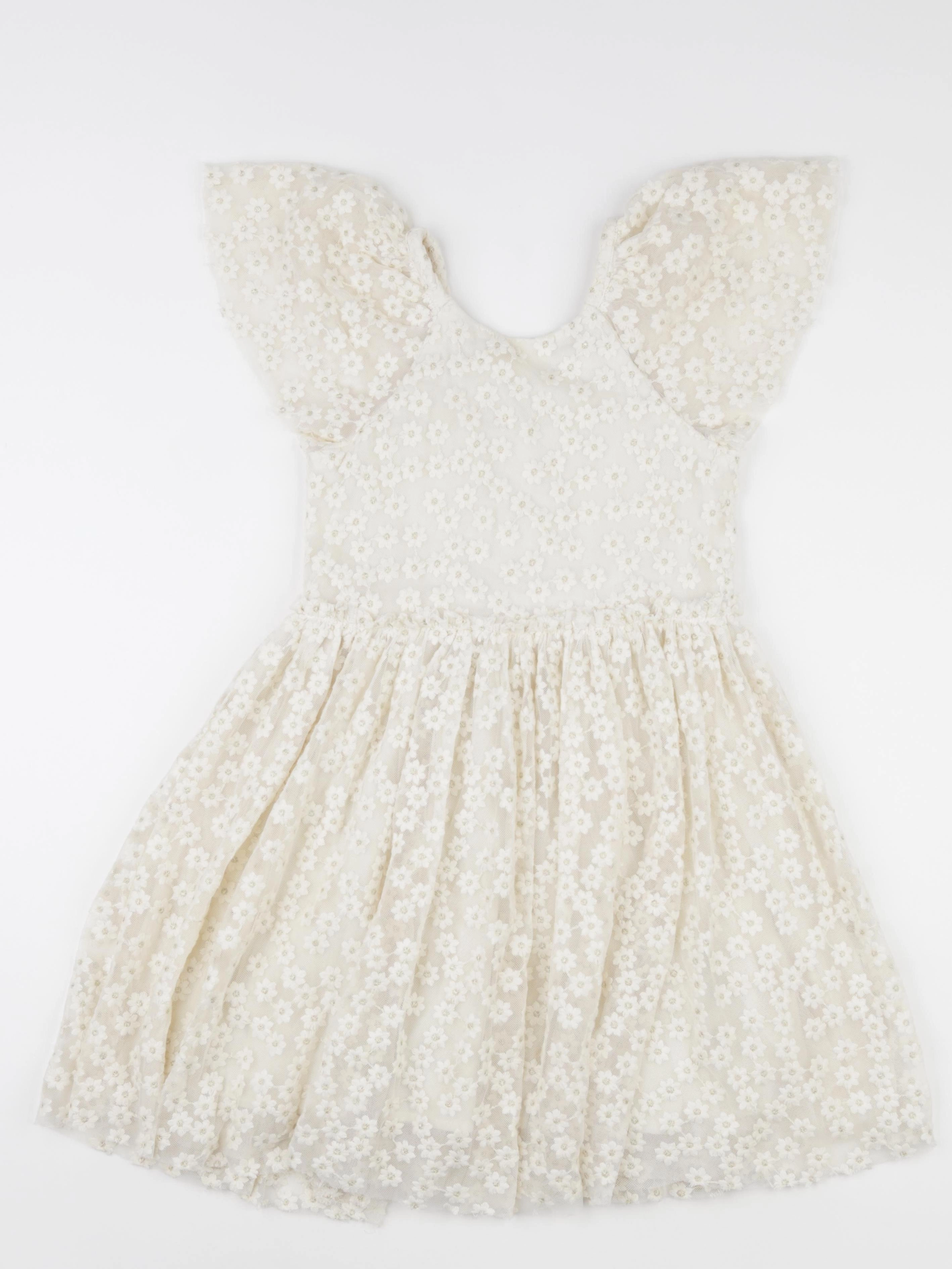 Vertbaudet - robe beige, or - 9 ans