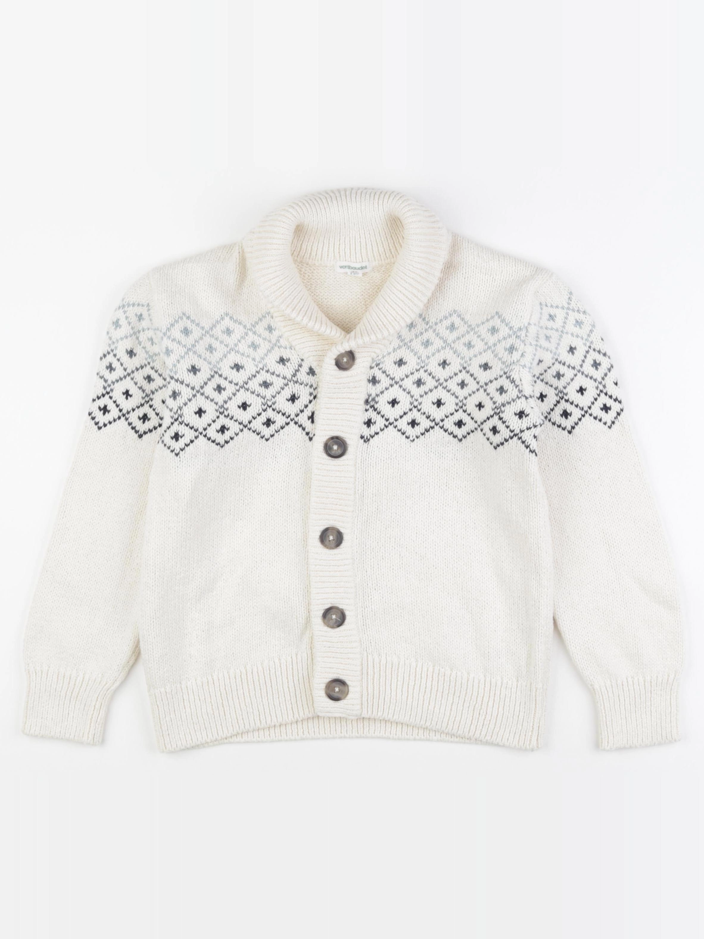 Vertbaudet - gilet beige - 8 ans