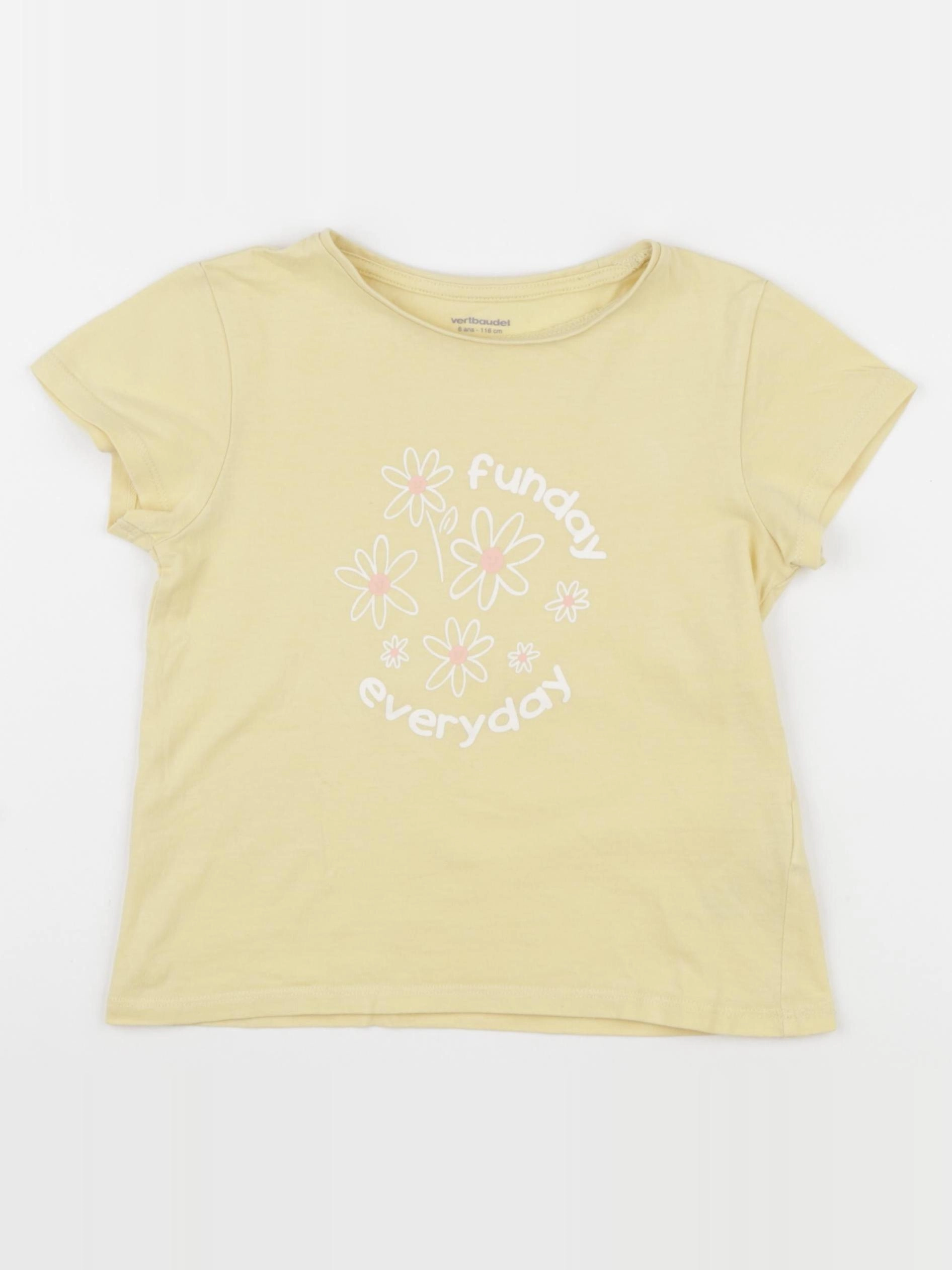 Vertbaudet - tee-shirt jaune - 6 ans
