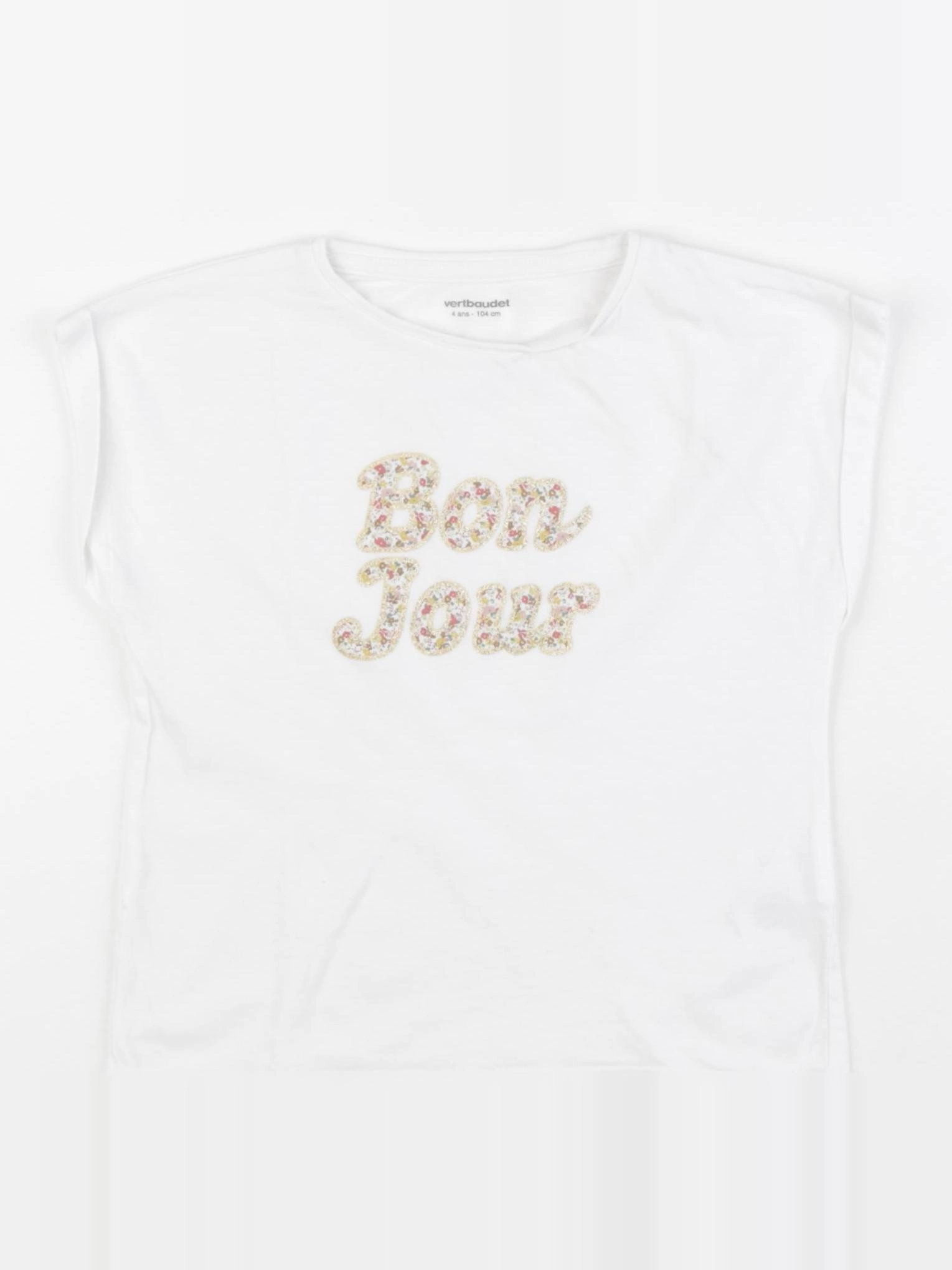 Vertbaudet - tee-shirt blanc - 4 ans