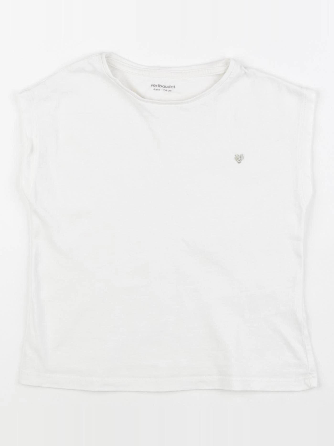 Vertbaudet - tee-shirt blanc - 4 ans