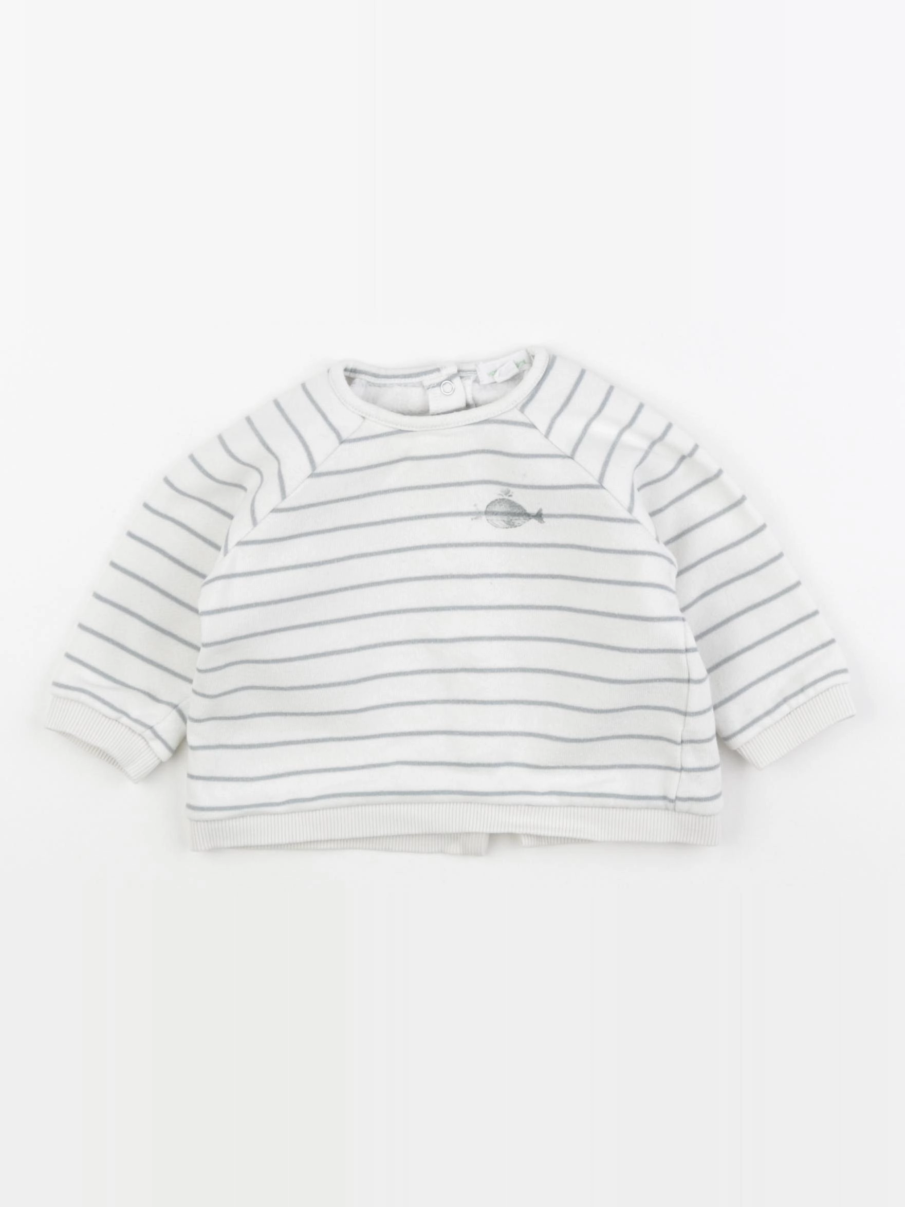 Vertbaudet - sweat blanc - 9 mois